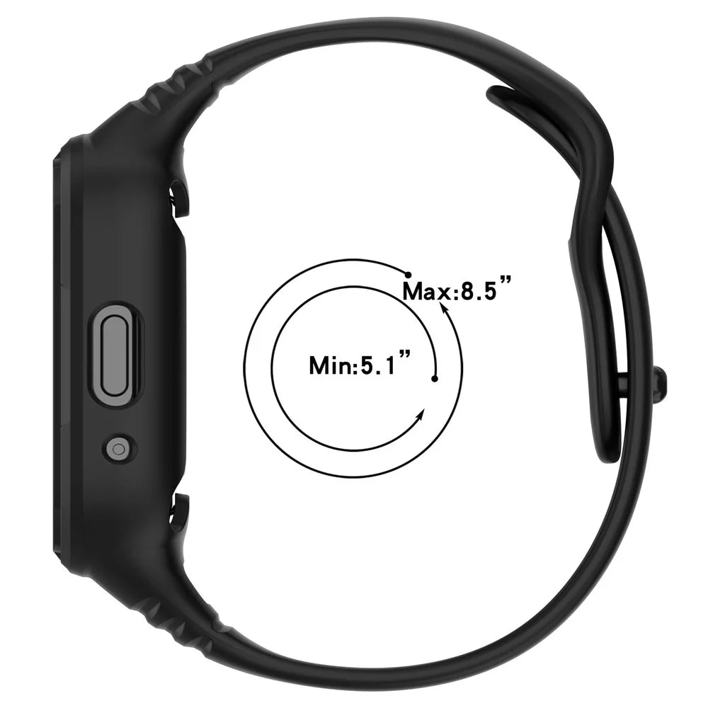 Silicone Watch Band for Xiaomi Redmi Watch 3 Active / Redmi Watch 3 Lite , Wrist Strap with Protective Case - Black - 6