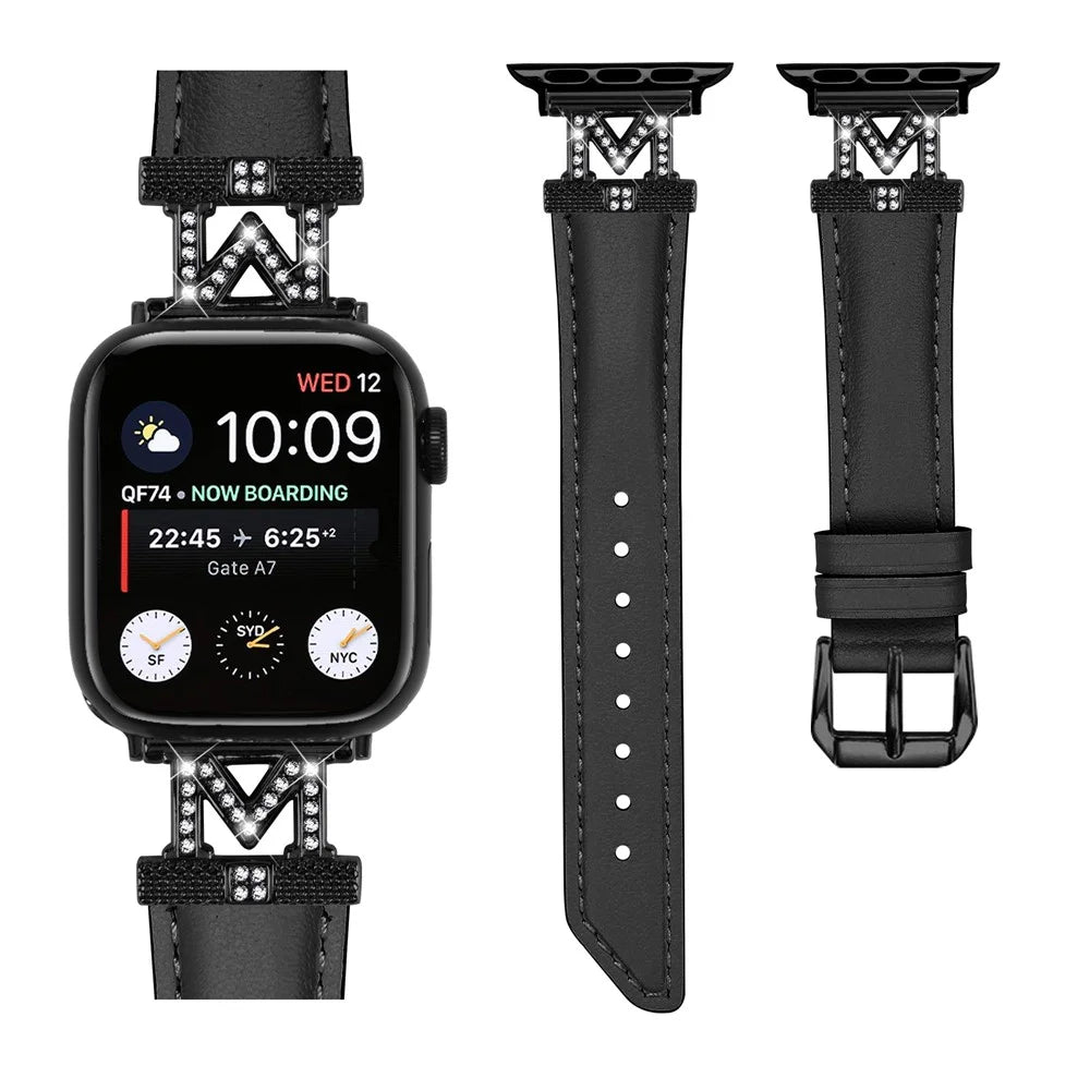 Watch Strap for Apple Watch Series 11 10 42mm / 9 8 7 41mm / SE3 SE2 SE 6 5 4 40mm / 3 2 1 38mm Band with Black Buckle - Black - 2