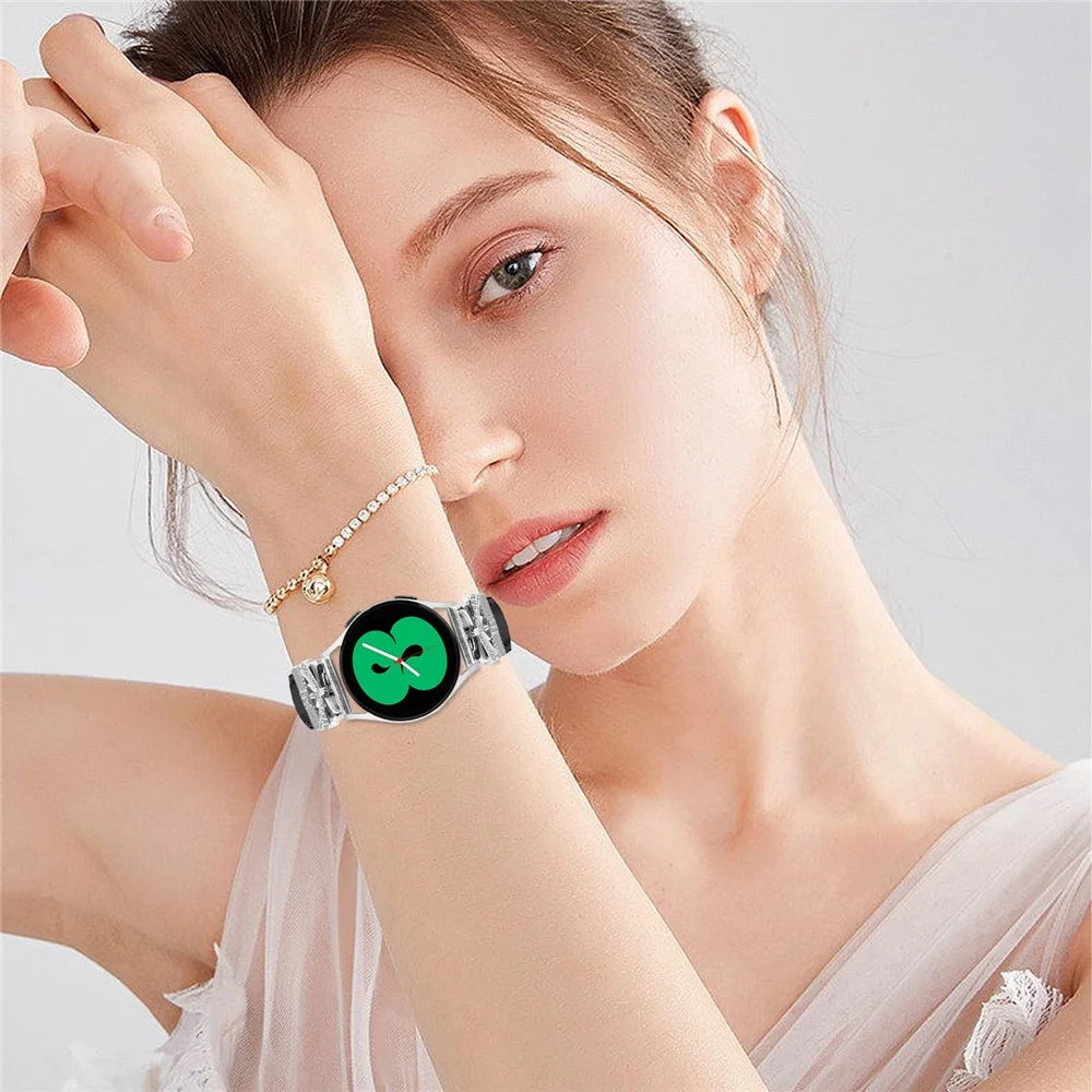 For Huami Amazfit Cheetah Pro Silver Buckle Watch Band 20mm Butterfly Connector Wrist Strap - Black - 6