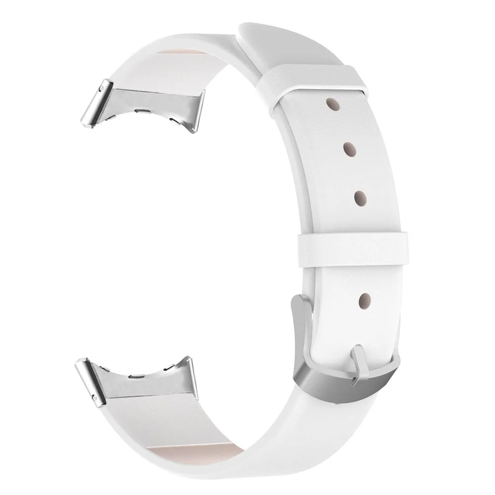 For Google Pixel Watch 4 41mm / Watch 3 41mm / Watch 2 / Watch PU Leather Watch Strap Quick Release Watch Band - White - 1
