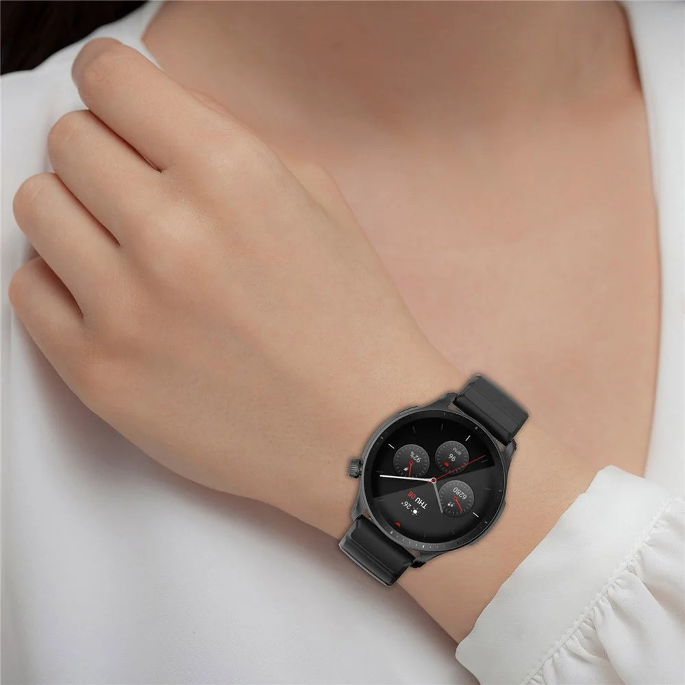 For Huami Amazftit GTR 4 Watch Strap 22mm Silicone Watch Bands Replacement - Black - 5