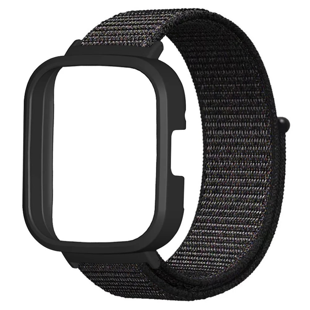 For Xiaomi Redmi Watch 3 Nylon Watch Band Adjustable Wrist Strap with Watch Case - Black - 2