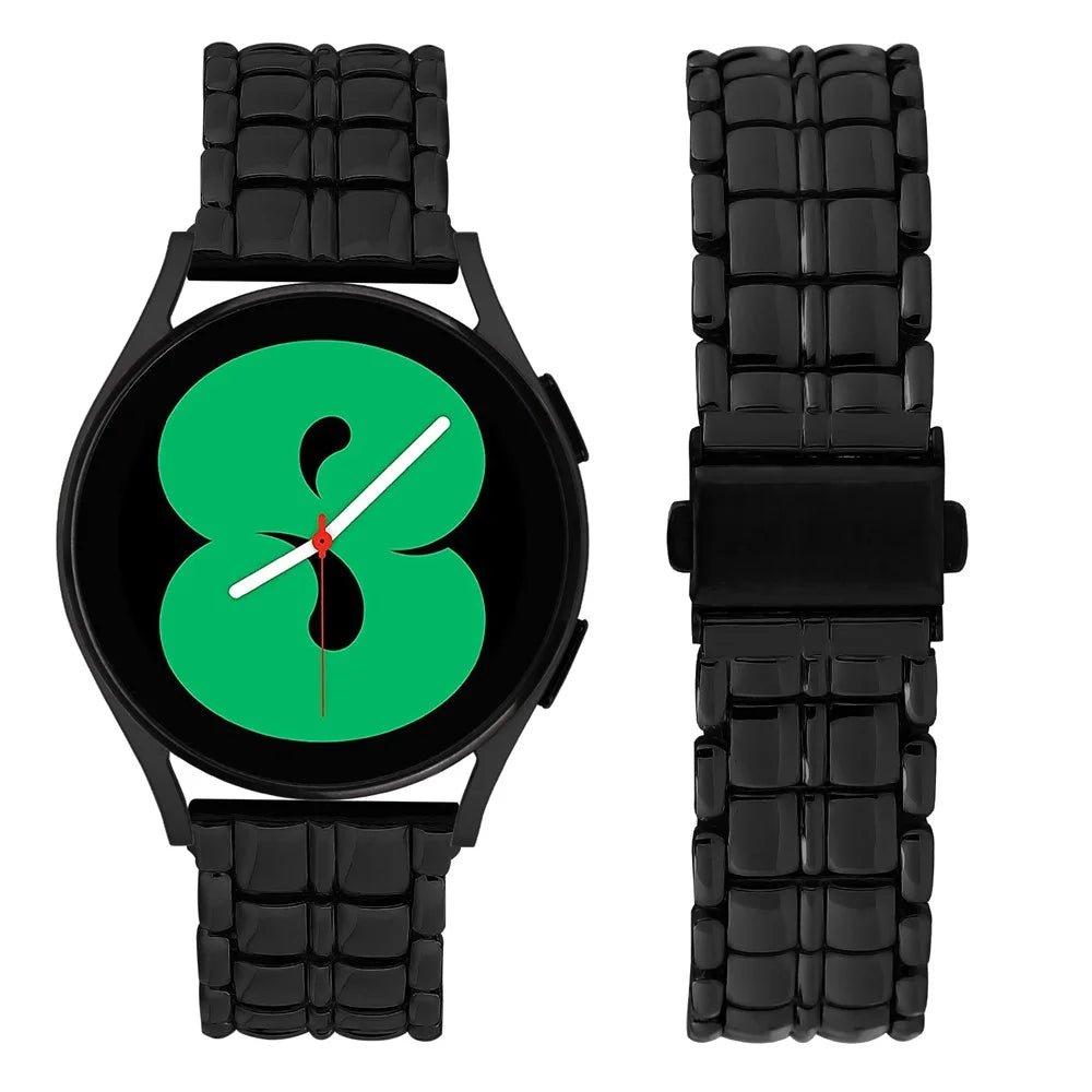 Replacement Strap for Garmin Vivomove  /  Vivomove HR 20mm Grid Texture Stainless Steel Watch Band - Black - 4