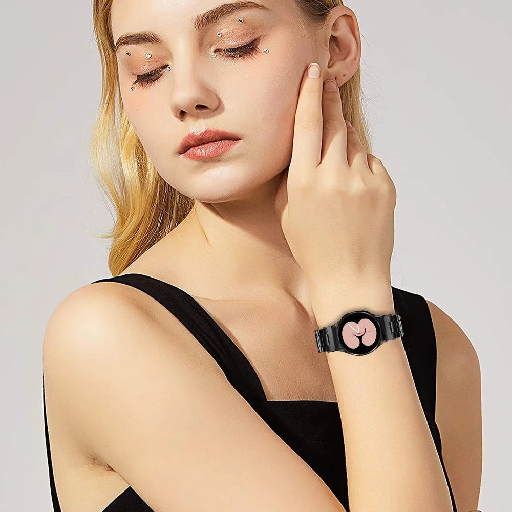 For Samsung Galaxy Watch6 / Watch6 Classic Stainless Steel Wrist Strap Quick Release Connector Metal Watch Band, Black - 6