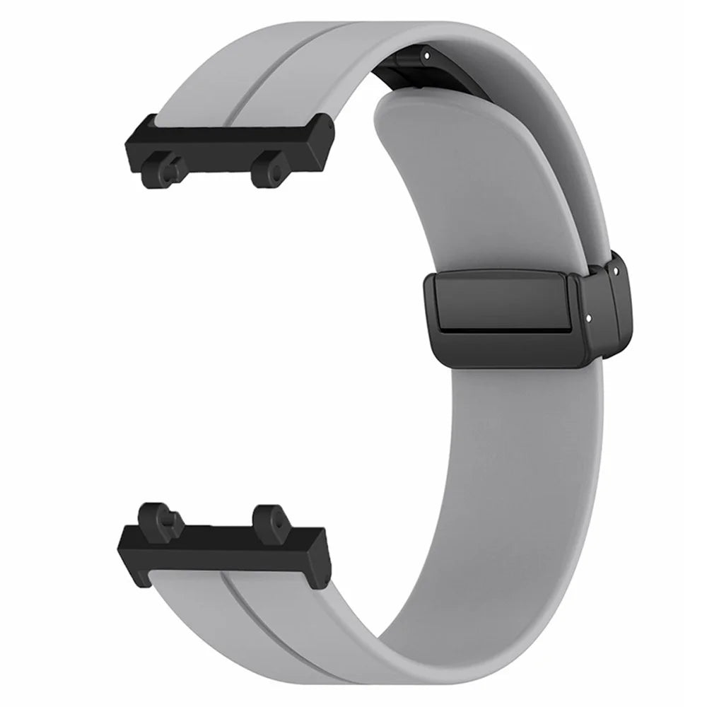 For Huami Amazfit Active Edge A2212 Watch Band Silicone Wrist Strap with Magnetic Folding Buckle - Grey - 3