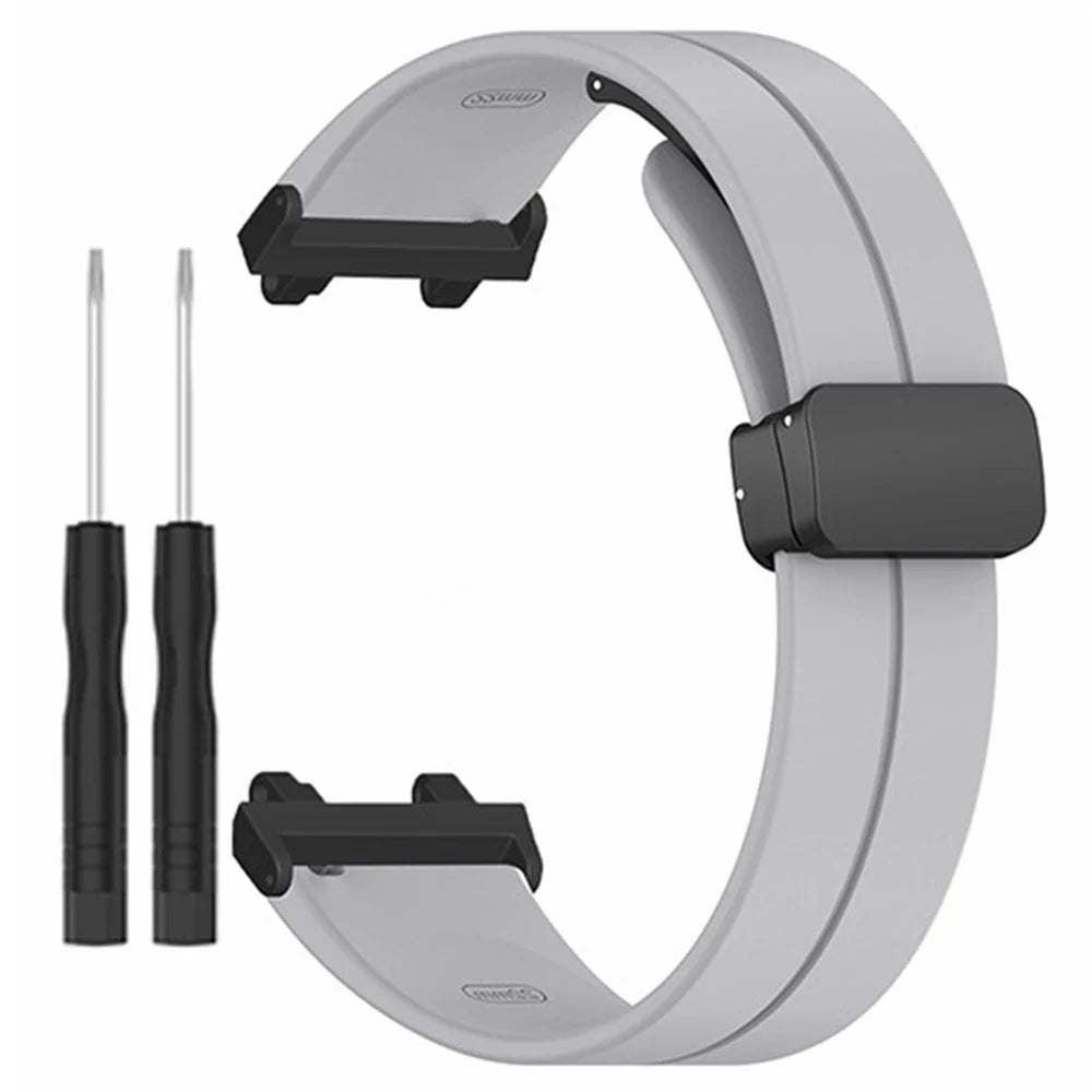 For Huami Amazfit Active Edge A2212 Watch Band Silicone Wrist Strap with Magnetic Folding Buckle - Grey - 4