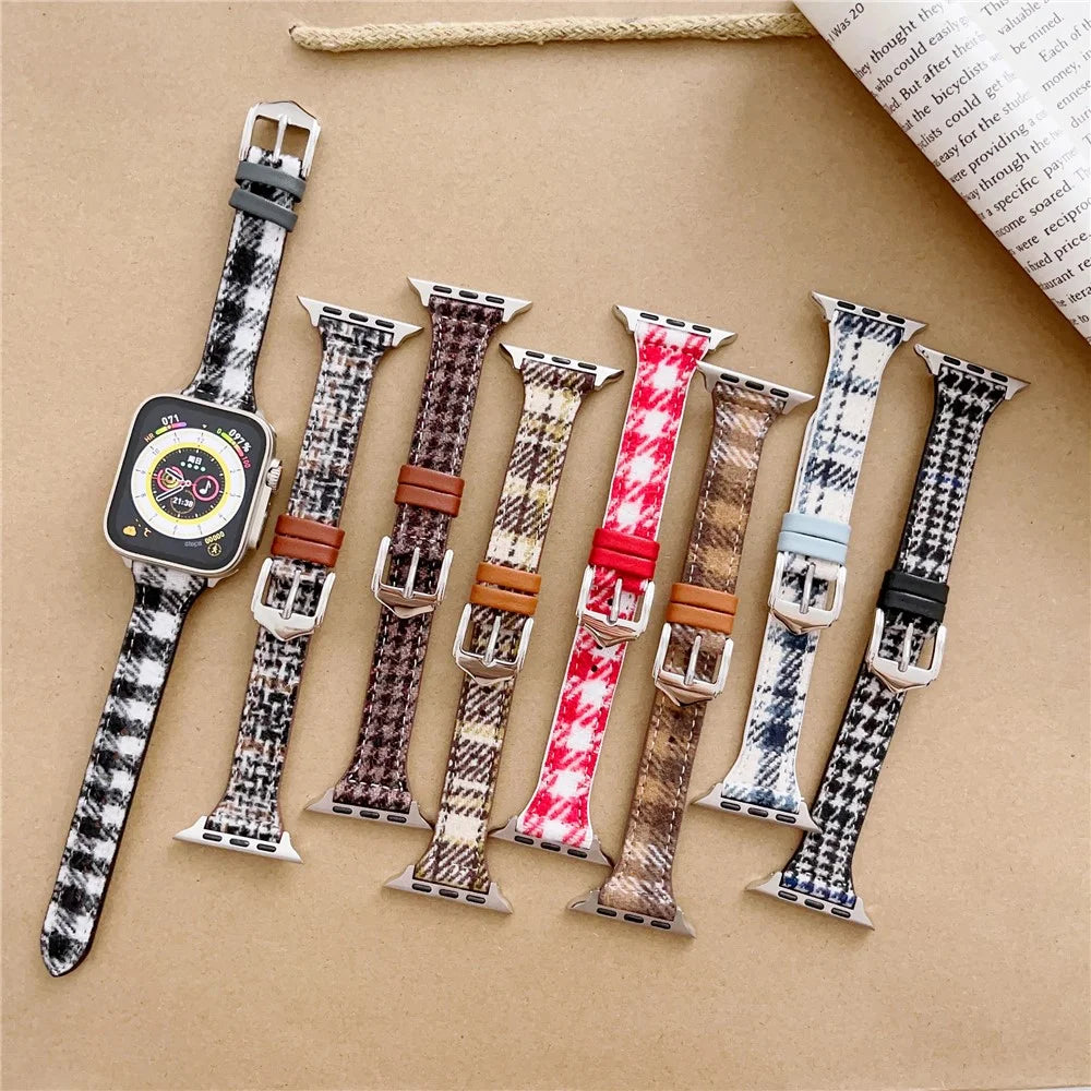 For Apple Watch Ultra 3 2 1 49mm / Series 11 10 46mm / 9 8 7 45mm / SE3 SE2 SE 6 5 4 44mm / 3 2 1 42mm Woolen Watchband - Dark Brown - 5