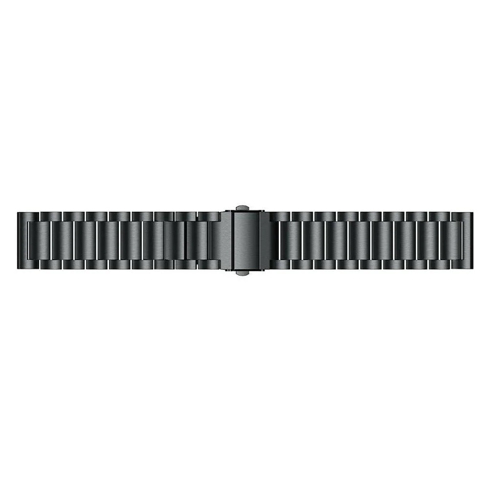 For Garmin Vivoactive 4 Replacement Wrist Strap Stylish 3-Bead 316L Stainless Steel 22mm Watch Band - Black - 3