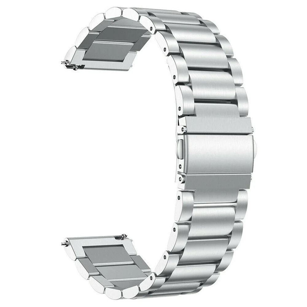 For Garmin Vivoactive 4 Replacement Strap 22mm 3-Bead 316L Stainless Steel Smartwatch Band - Silver - 1