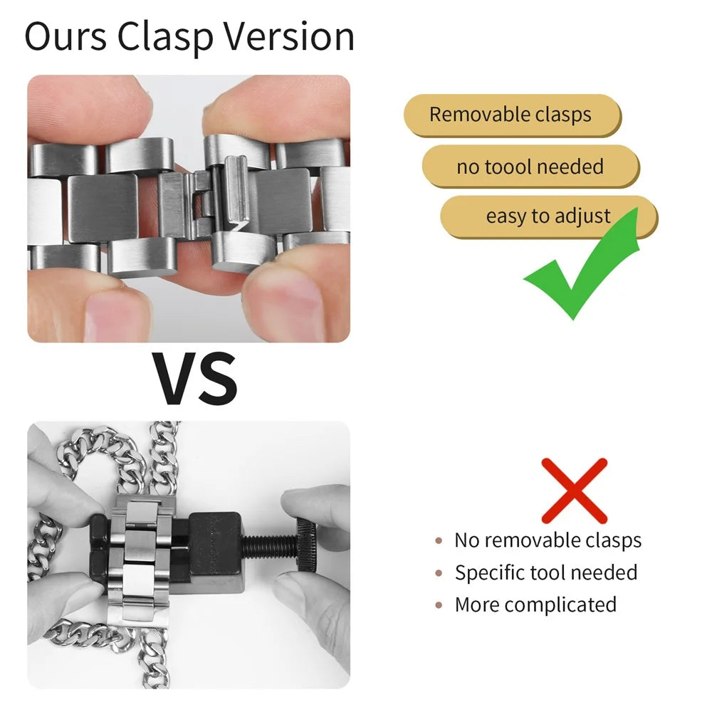 For Apple Watch Series 11 10 42mm / 9 8 7 41mm / SE3 SE2 SE 6 5 4 40mm / 3 2 1 38mm Stainless Steel Bracelet Strap - Silver - 3
