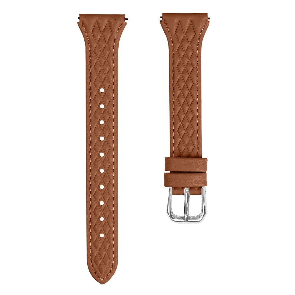 For Garmin Vivomove 3 / GarminMove 3 Watch Strap Top-Layer Cow Leather Watchband - Brown - 1