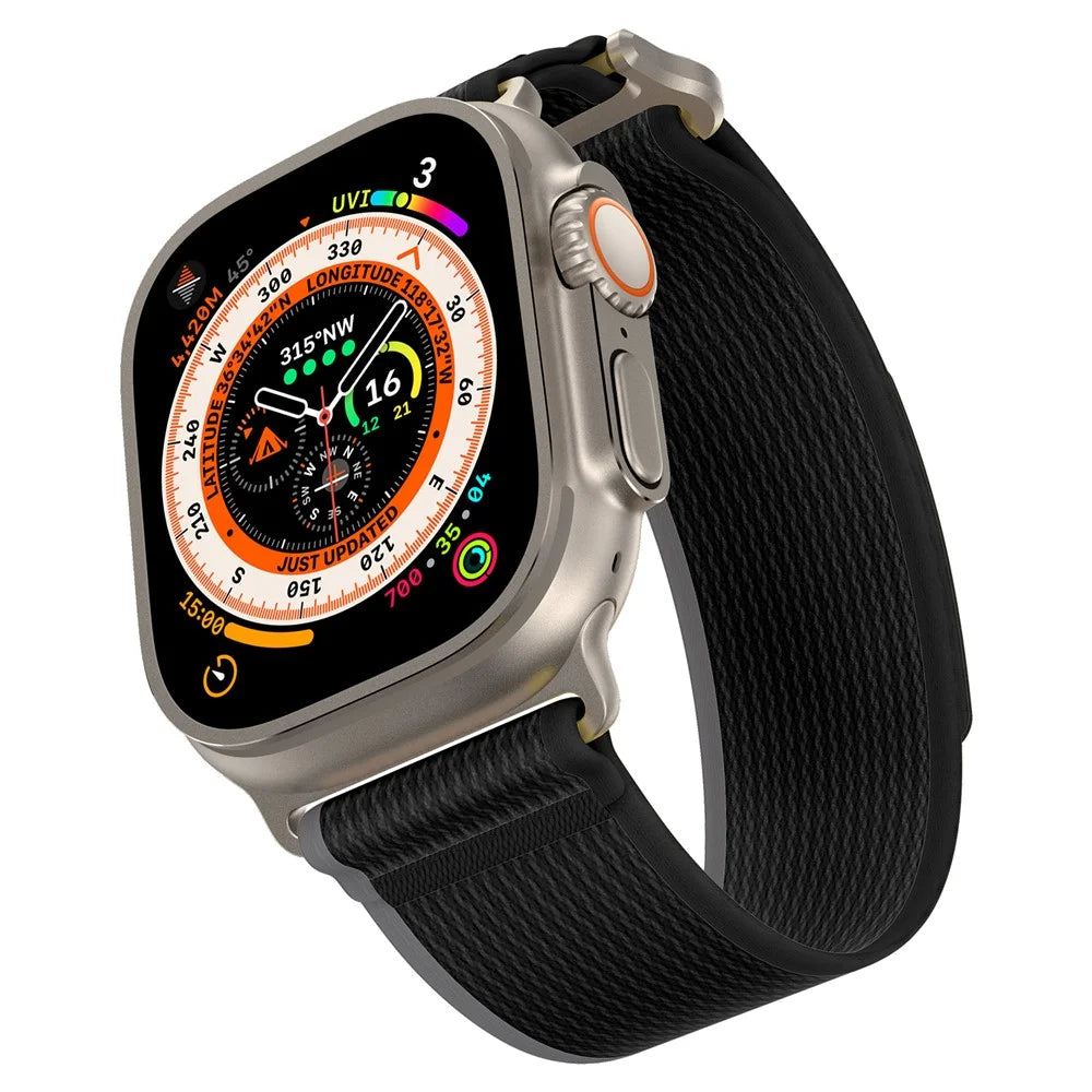 For Apple Watch Ultra 3 2 1 49mm / Series 11 10 46mm / 9 8 7 45mm / SE3 SE2 SE 6 5 4 44mm / 3 2 1 42mm Braided Loop Strap, Size: L - Black+Grey - 6