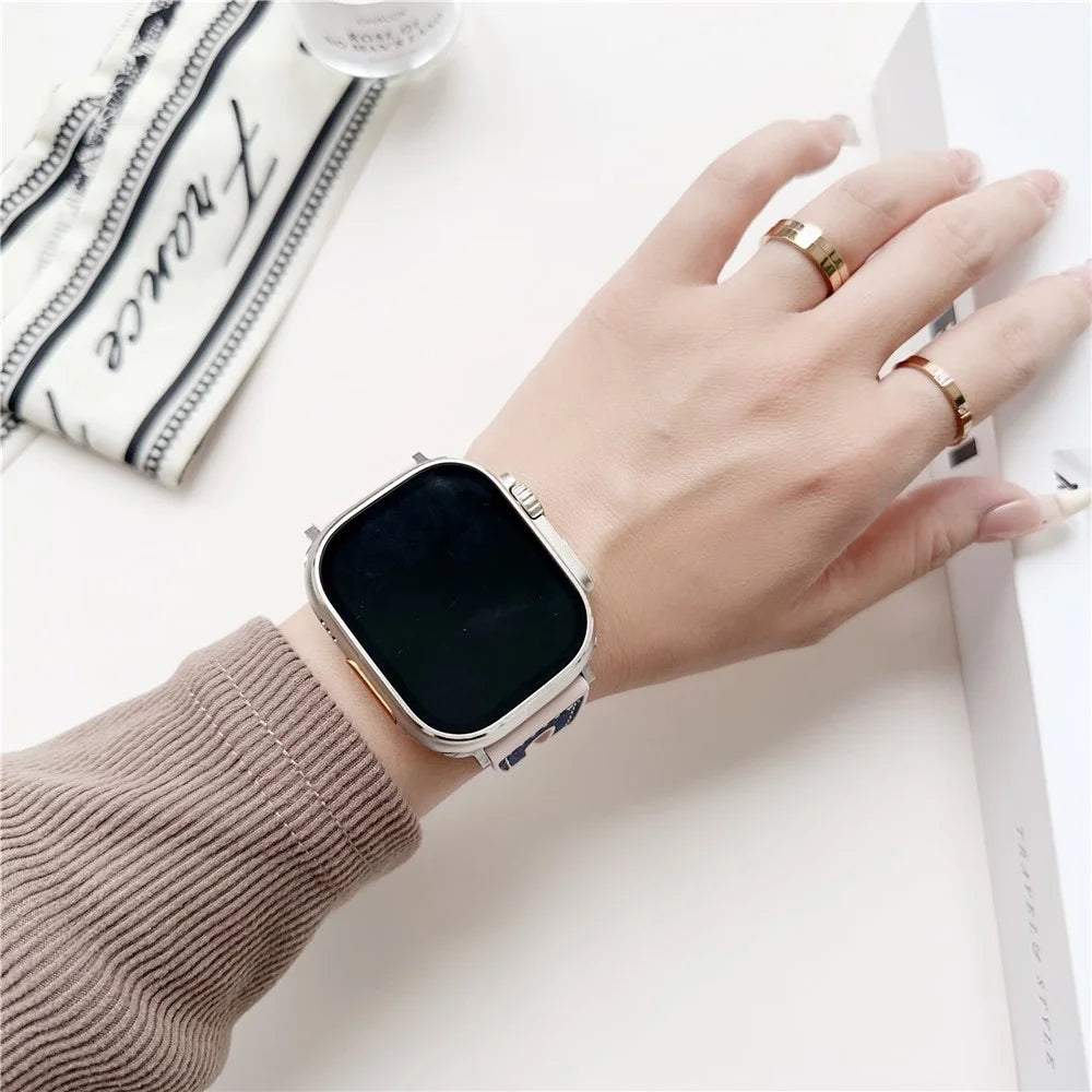 For Apple Watch Ultra 3 2 1 49mm / Series 11 10 46mm / 9 8 7 45mm / SE3 SE2 SE 6 5 4 44mm / 3 2 1 42mm Glitter Watch Strap - Navy Blue - 2
