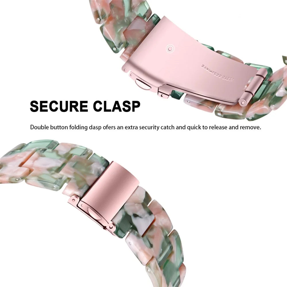 For AGPTEK LW31 Replacement Band Waterproof Resin Sports Watch Strap - Pink / Green - 2