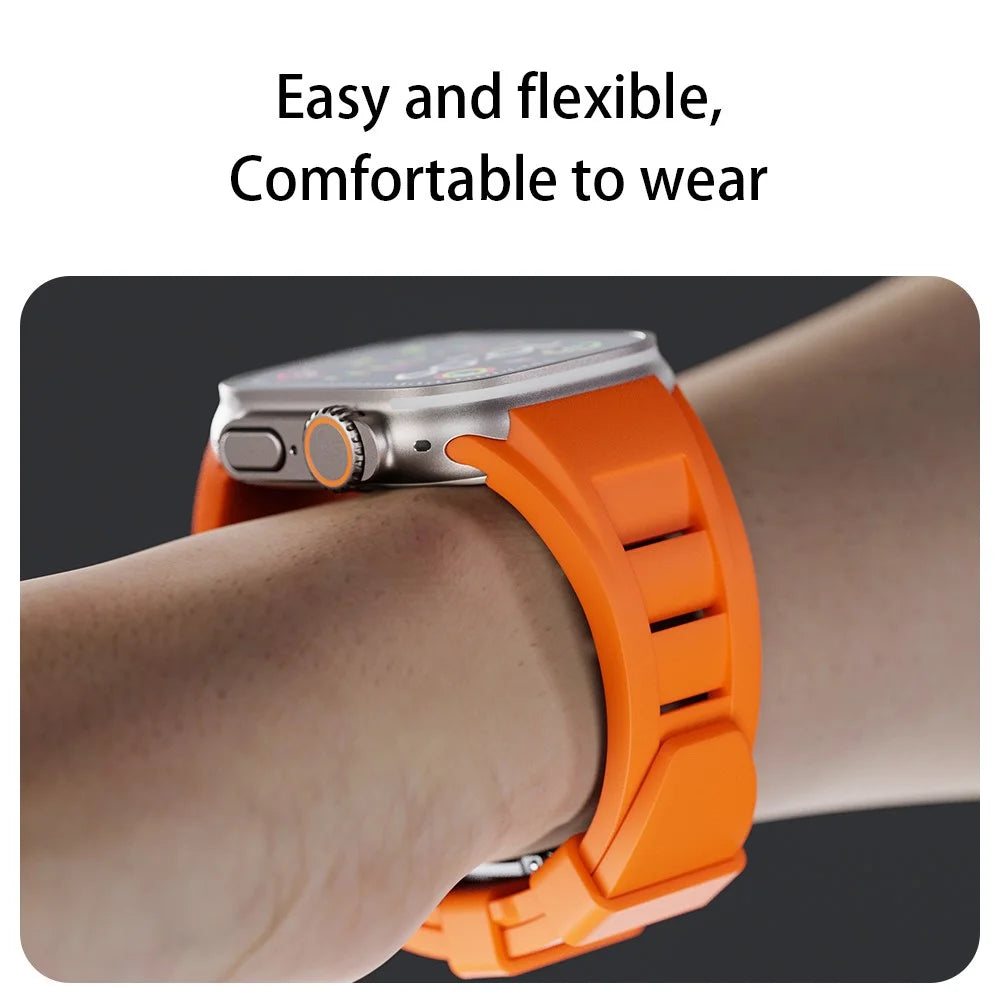 For Apple Watch Ultra 3 2 1 49mm / Series 11 10 46mm / 9 8 7 45mm / SE3 SE2 SE 6 5 4 44mm / 3 2 1 42mm Silicone Watch Band - Black - 7