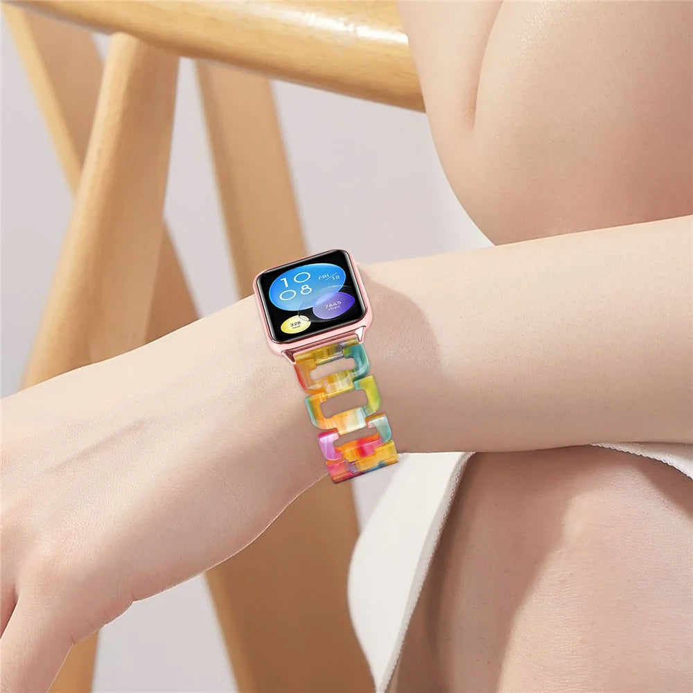 For Xiaomi Smart Band 10 Pro / 9 Pro / 8 Pro / Redmi Watch 6 / 5 / 4 Smart Watch D-Shape Strap Resin Bracelet Watchband Replacement - Rainbow - 5