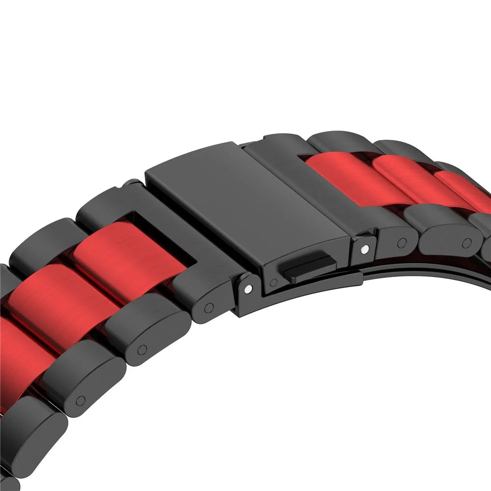 For Samsung Galaxy Fit3 Quick Release Watch Strap Stainless Steel Watchband - Black / Red / Black - 4