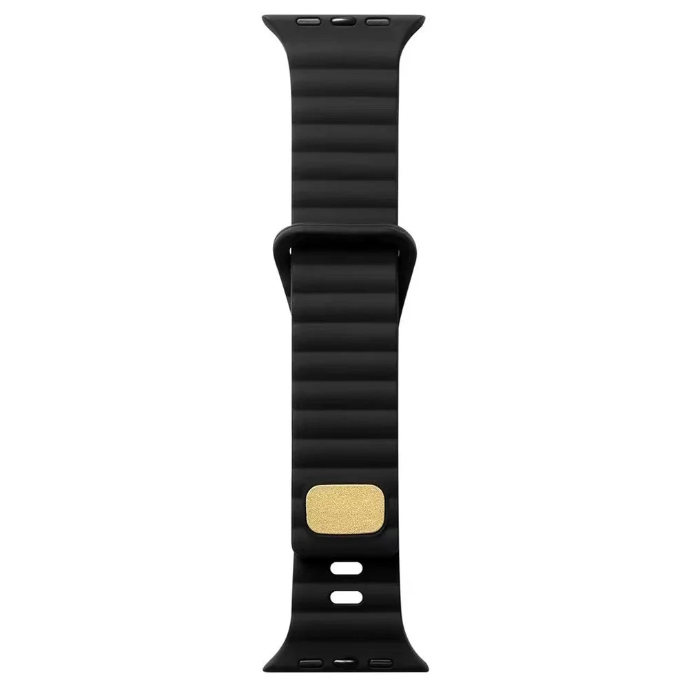 Strap For Apple Watch Series 11 10 42mm / 9 8 7 41mm / SE3 SE2 SE 6 5 4 40mm / 3 2 1 38mm Silicone Replacemnet Band - Black - 1