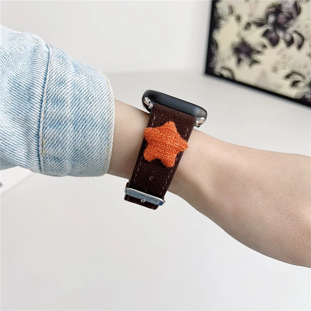 For Apple Watch Ultra 3 2 1 49mm / Series 11 10 46mm / 9 8 7 45mm / SE3 SE2 SE 6 5 4 44mm / 3 2 1 42mm Strap Genuine Cow Leather Band - Dark Brown - 4