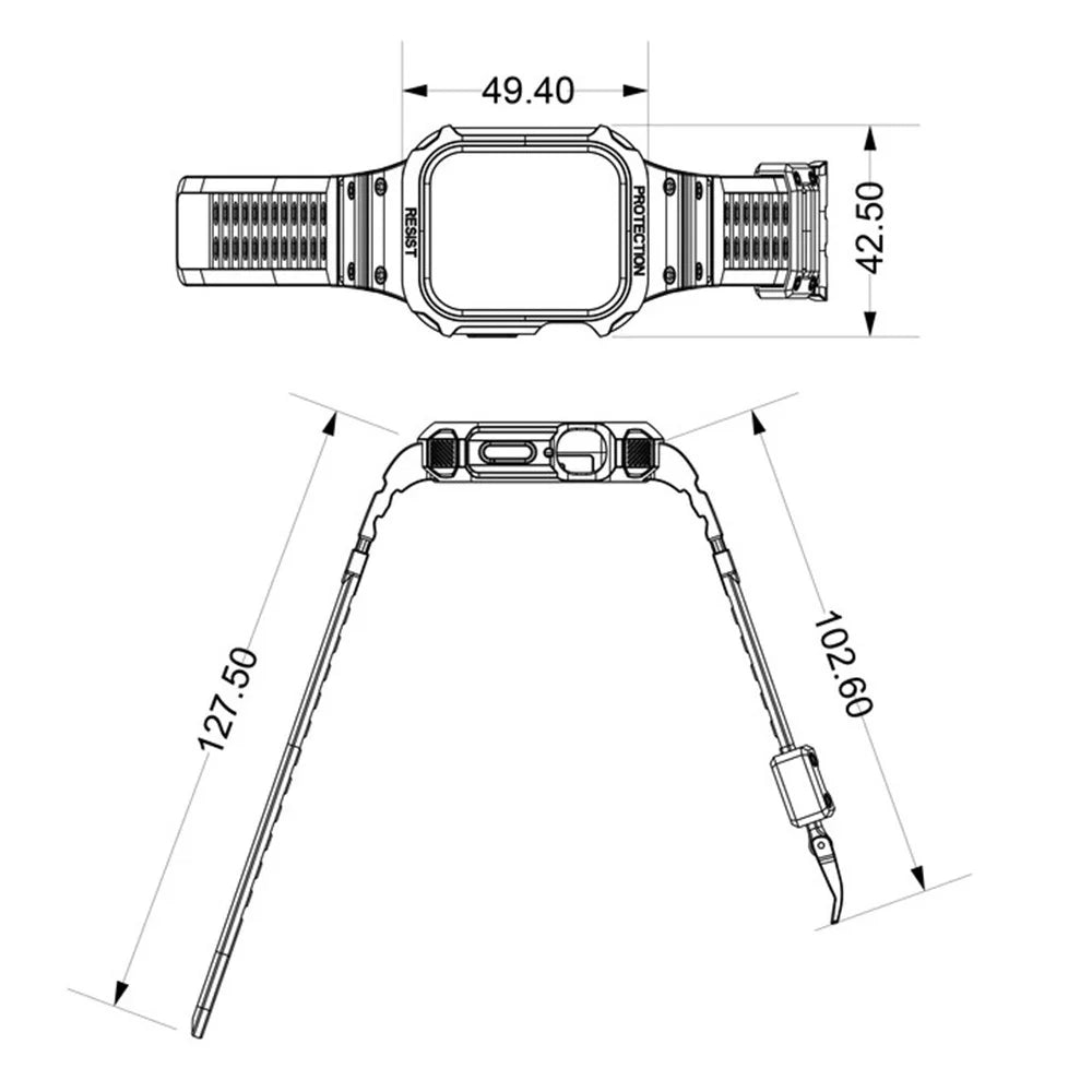 For Apple Watch Series 9 / 8 / 7 41mm / SE (2023) / SE (2022) / SE 6 5 4 40mm TPU Watch Strap with Case - Transparent Black - 5