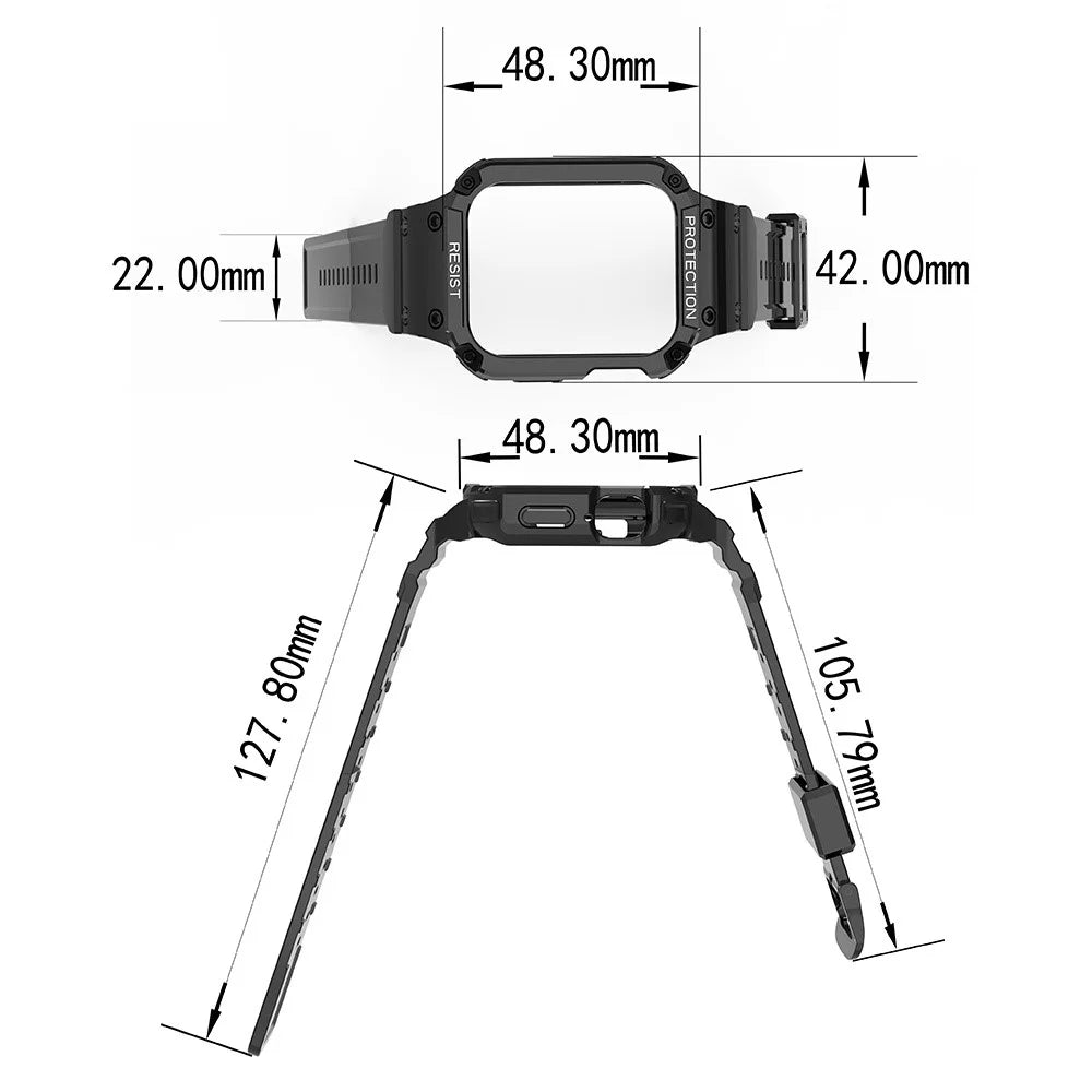 For Apple Watch Series 9 / 8 / 7 41mm / SE (2023) / SE (2022) / SE 6 5 4 40mm Watch Band Replacement TPU Strap with Case Cover - Black - 5