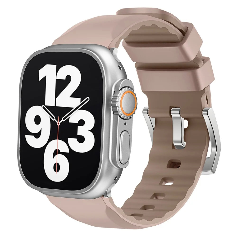 For Apple Watch Series 11 10 42mm / 9 8 7 41mm / SE3 SE2 SE 6 5 4 40mm / 3 2 1 38mm Silicone Watch Band - Pink - 2