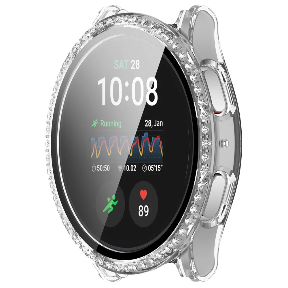 For Samsung Galaxy Watch7 44mm Case Hard PC Full Protective Watch Cover with Tempered Glass Film - Transparent - 2