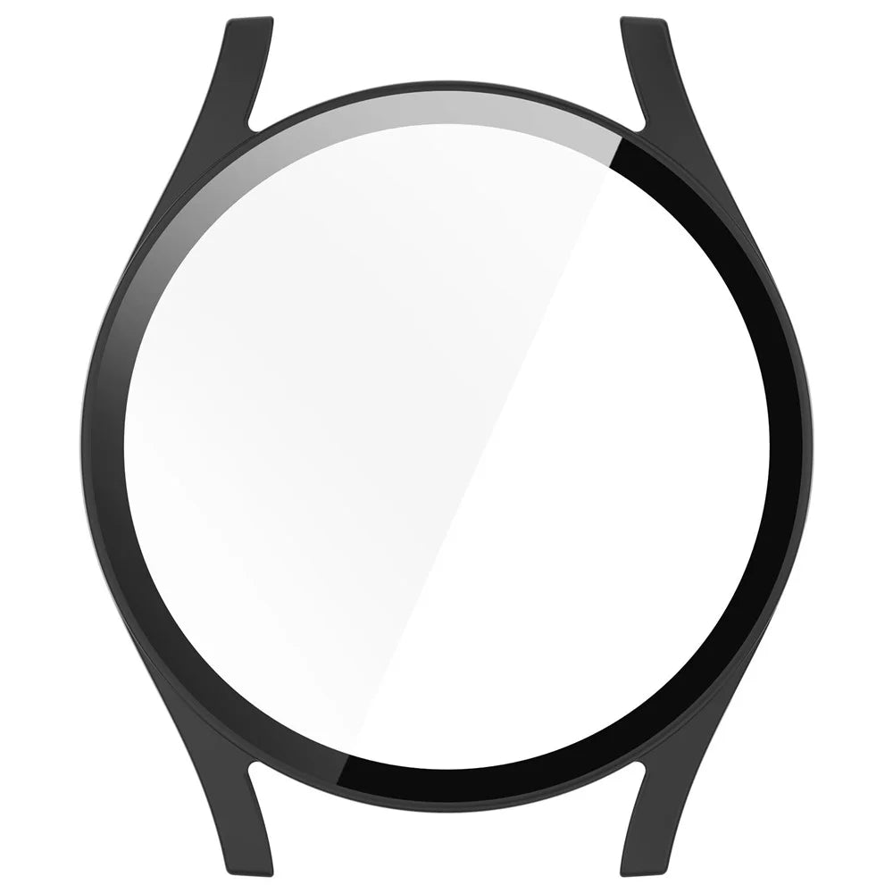 For Samsung Galaxy Watch7 44mm PC Watch Case Anti-Scratch Cover with Tempered Glass Film - Pink - Black - 6