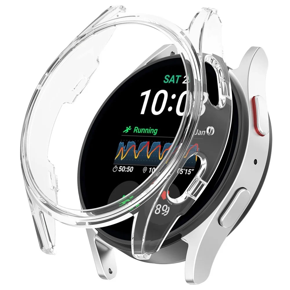 For Samsung Galaxy Watch7 40mm Clear Case Hollow-Out PC Watch Cover - Transparent - 1