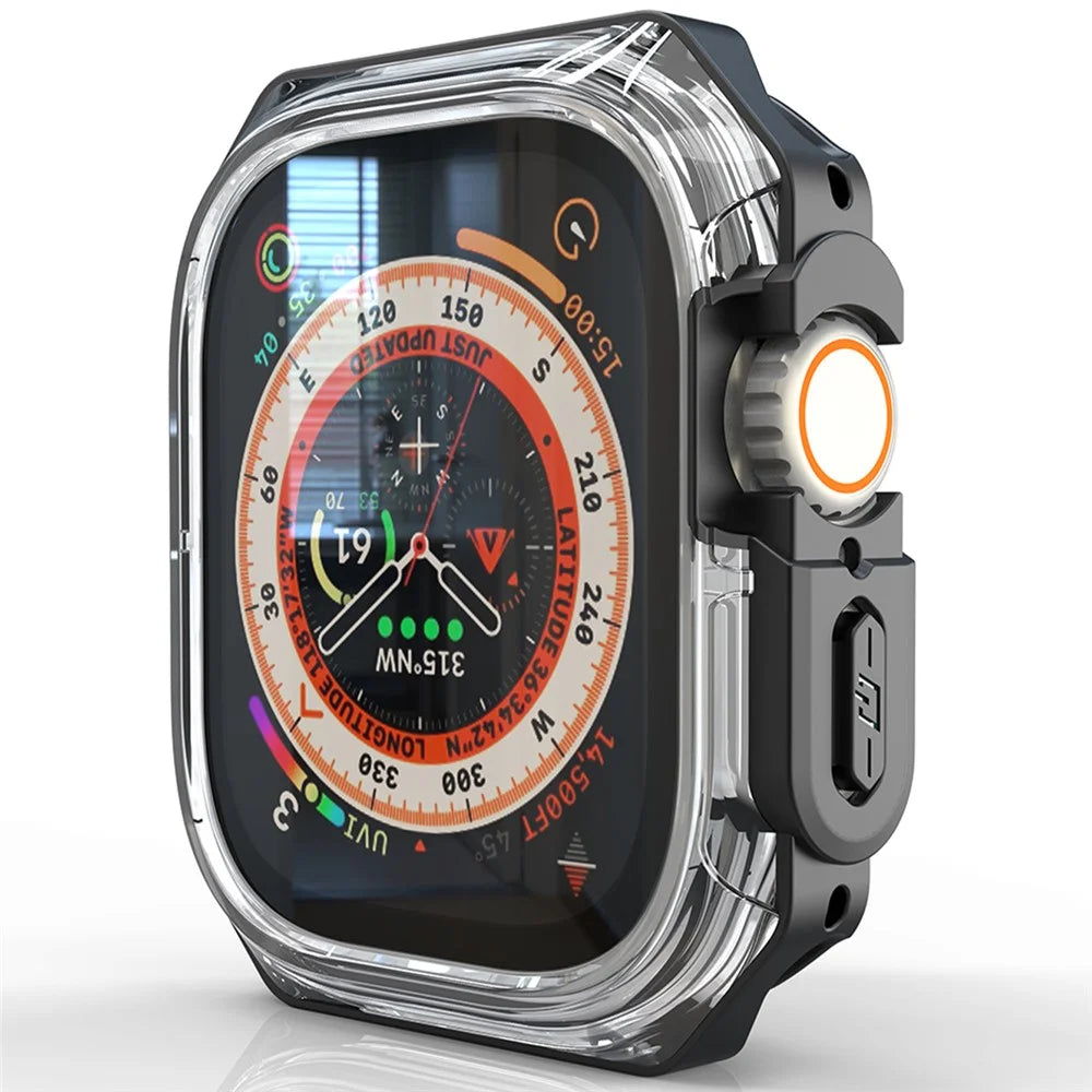 For Apple Watch Series SE3 / SE2 / SE1 /  6 / 5 / 4 40mm Watch Frame Case PC+TPU Smartwatch Edge Protector - Black - 1