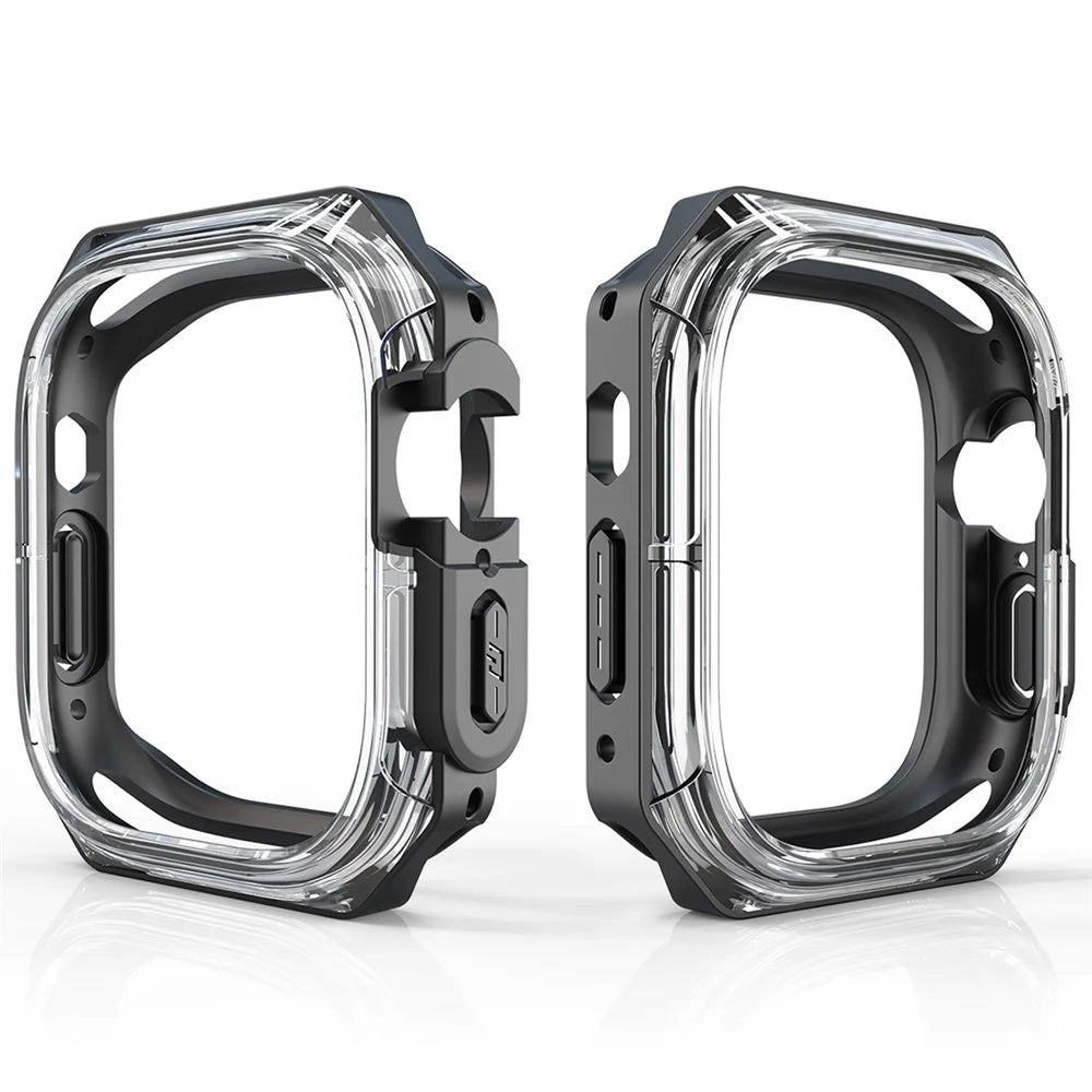 For Apple Watch Series SE3 / SE2 / SE1 /  6 / 5 / 4 40mm Watch Frame Case PC+TPU Smartwatch Edge Protector - Black - 5
