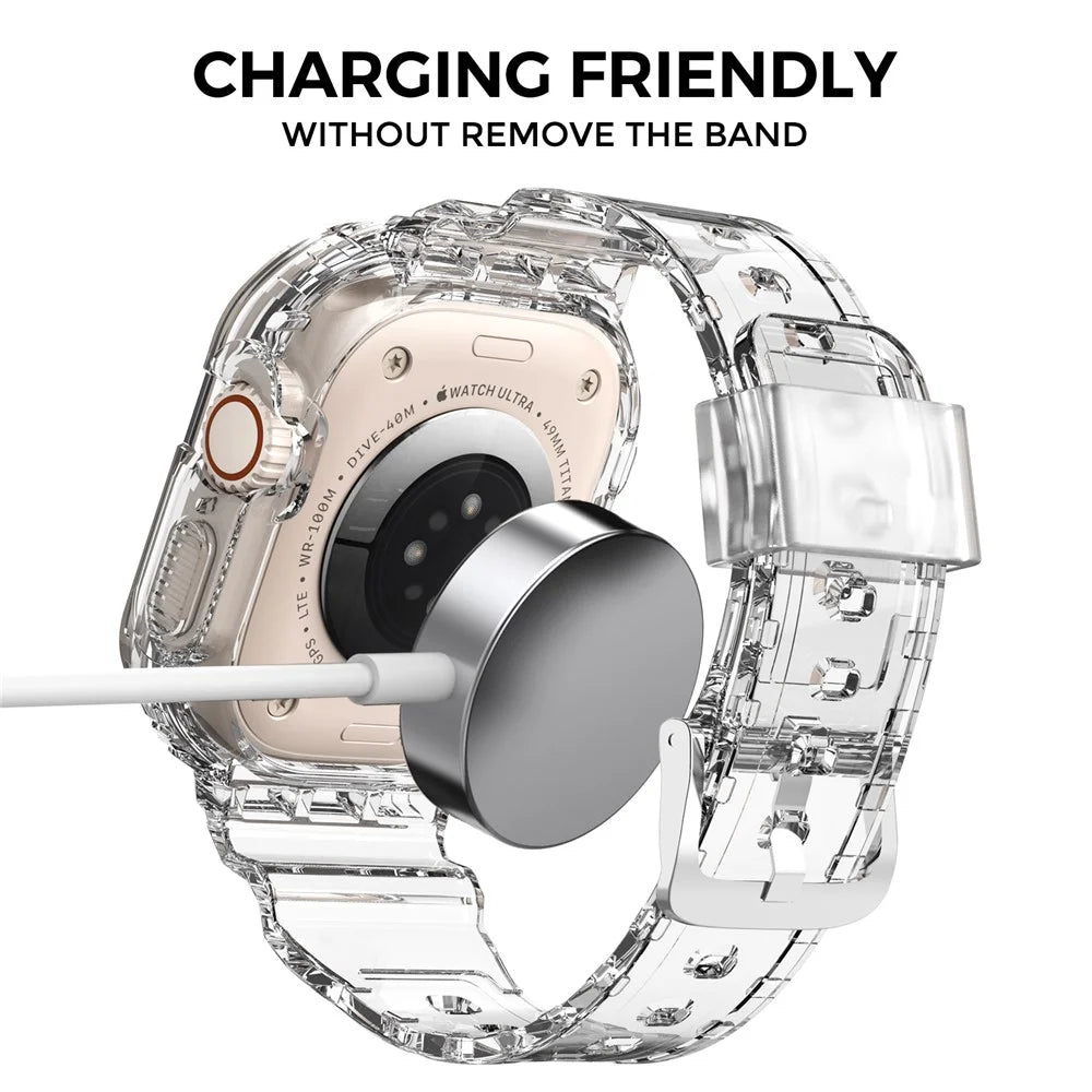 AHASTYLE WG103 For Apple Watch Ultra 49mm / Watch Ultra 2 49mm TPU Band with Case Replacement Sport Strap - 4