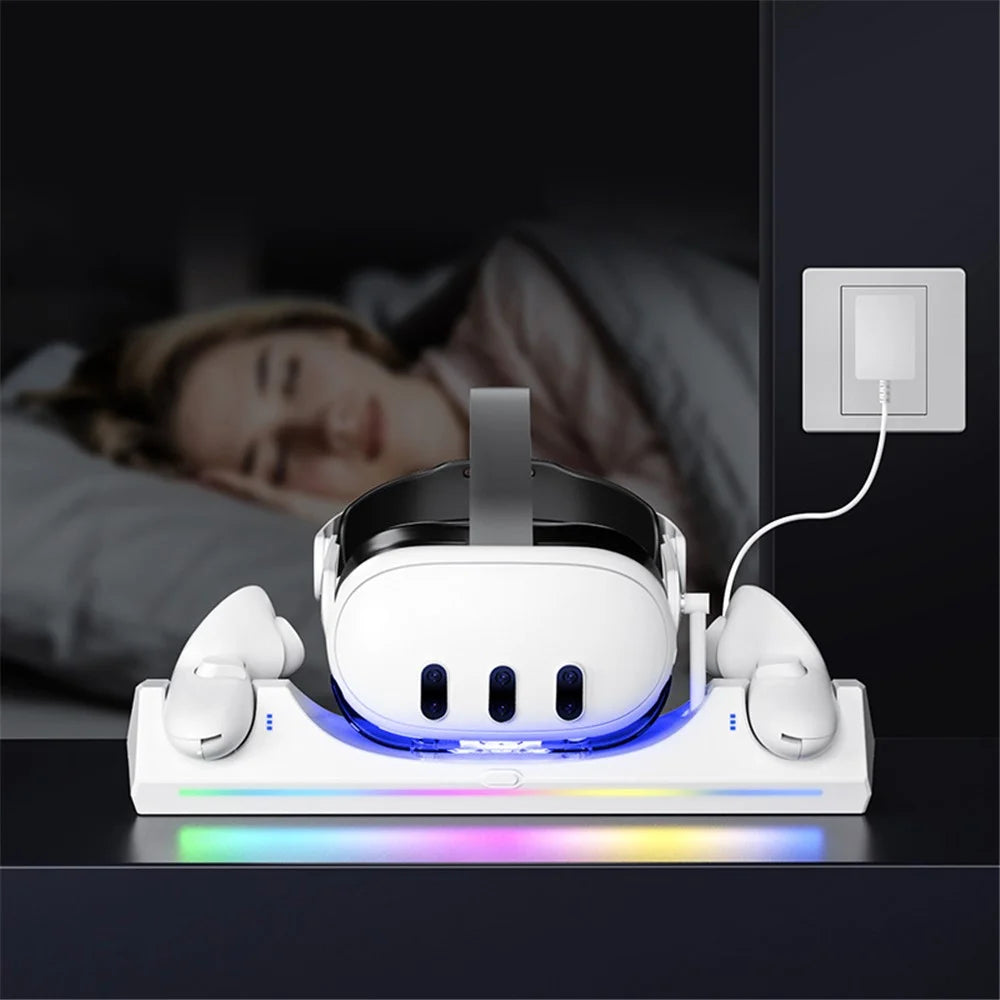 Q6-3 Charging Dock Station for Meta Quest 3 , 30W Fast Charging Stand with RGB Light - 4