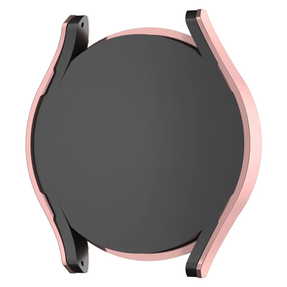 For Samsung Galaxy Watch7 40mm PC Watch Case Rhinestone Decor Hollow-Out Cover - Pink - 5