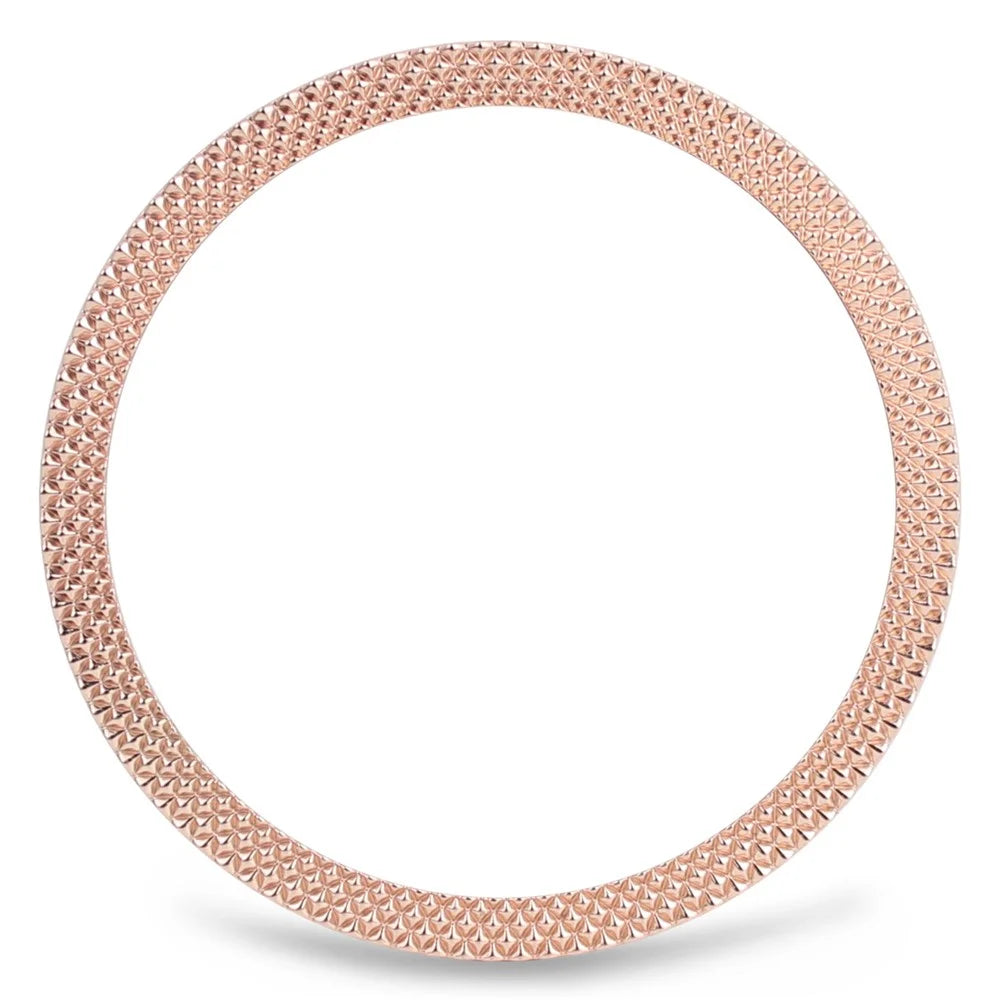 For Samsung Galaxy Watch6 Classic 43mm Bezel Ring Zinc Alloy Rhombus Pattern Bezel Adhesive Frame Cover - Rose Gold - 2