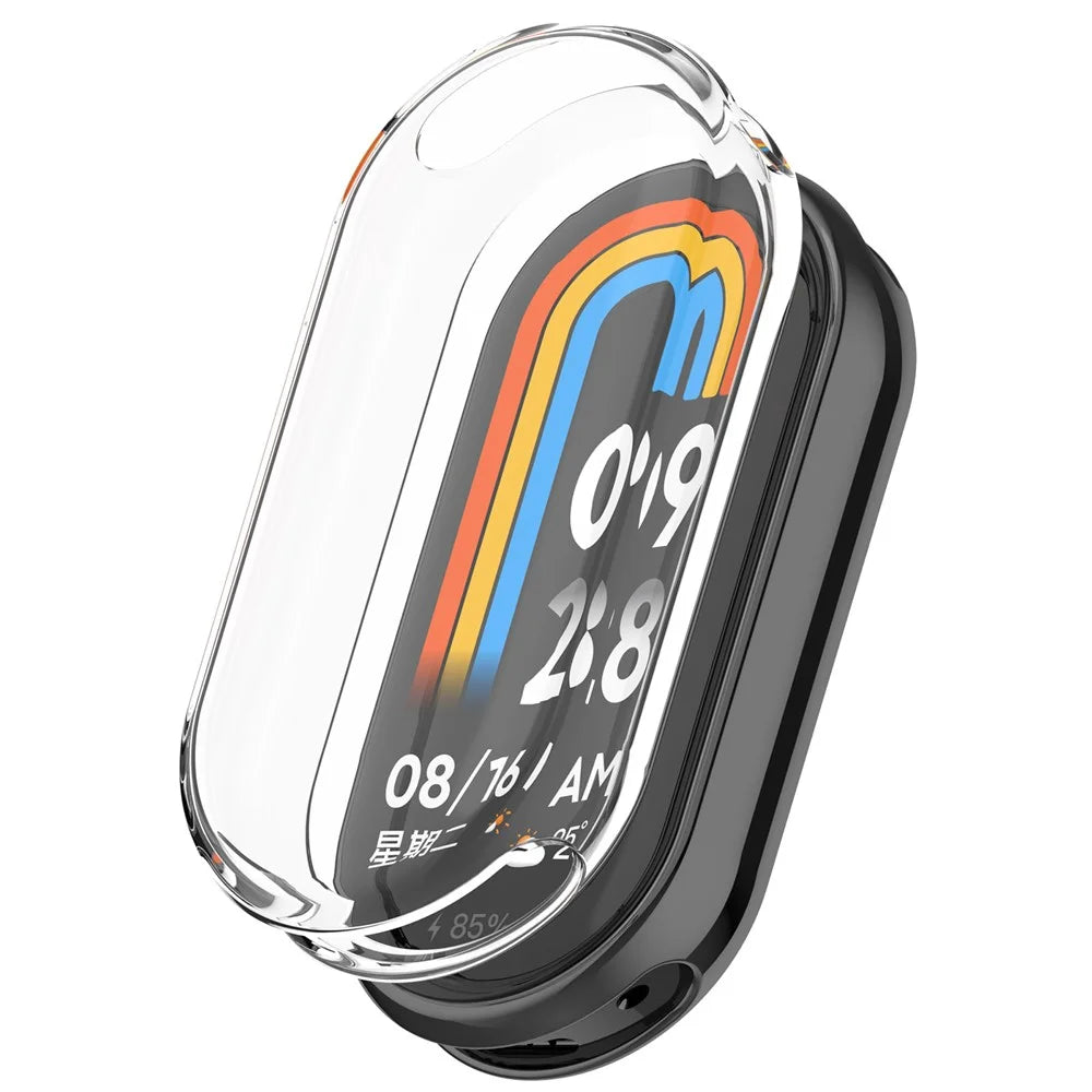 For Xiaomi Smart Band 9 NFC / 9 Full Protection Cover Anti-Scratch TPU Watch Frame Case - Transparent - 1