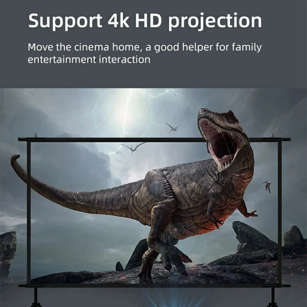 100 Inch Projector Screen 16:9 High Brightness Foldable White Grid Anti Light Curtain with Tripod Kit - 5