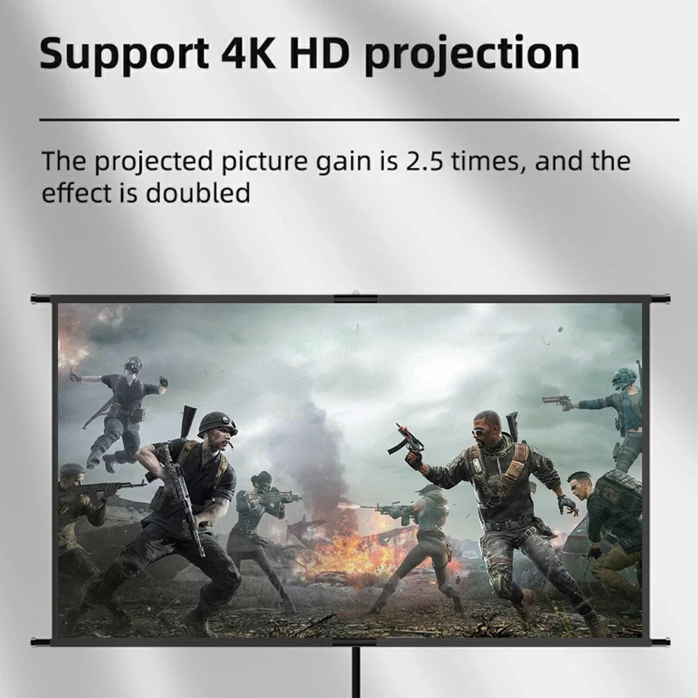 84 Inch Grey Projector Screen 16:9 Anti-Light Curtain HD 4K Projection Screen with Tripod - 5