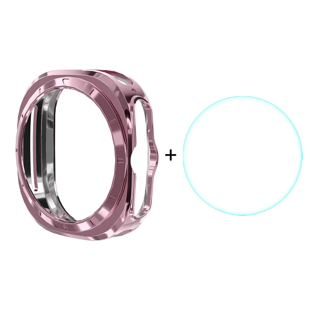 ENKAY HAT PRINCE For Samsung Galaxy Watch Ultra (2025) 47mm / Ultra 47mm TPU Watch Case with 0.2mm 9H Screen Film - Pink - 1