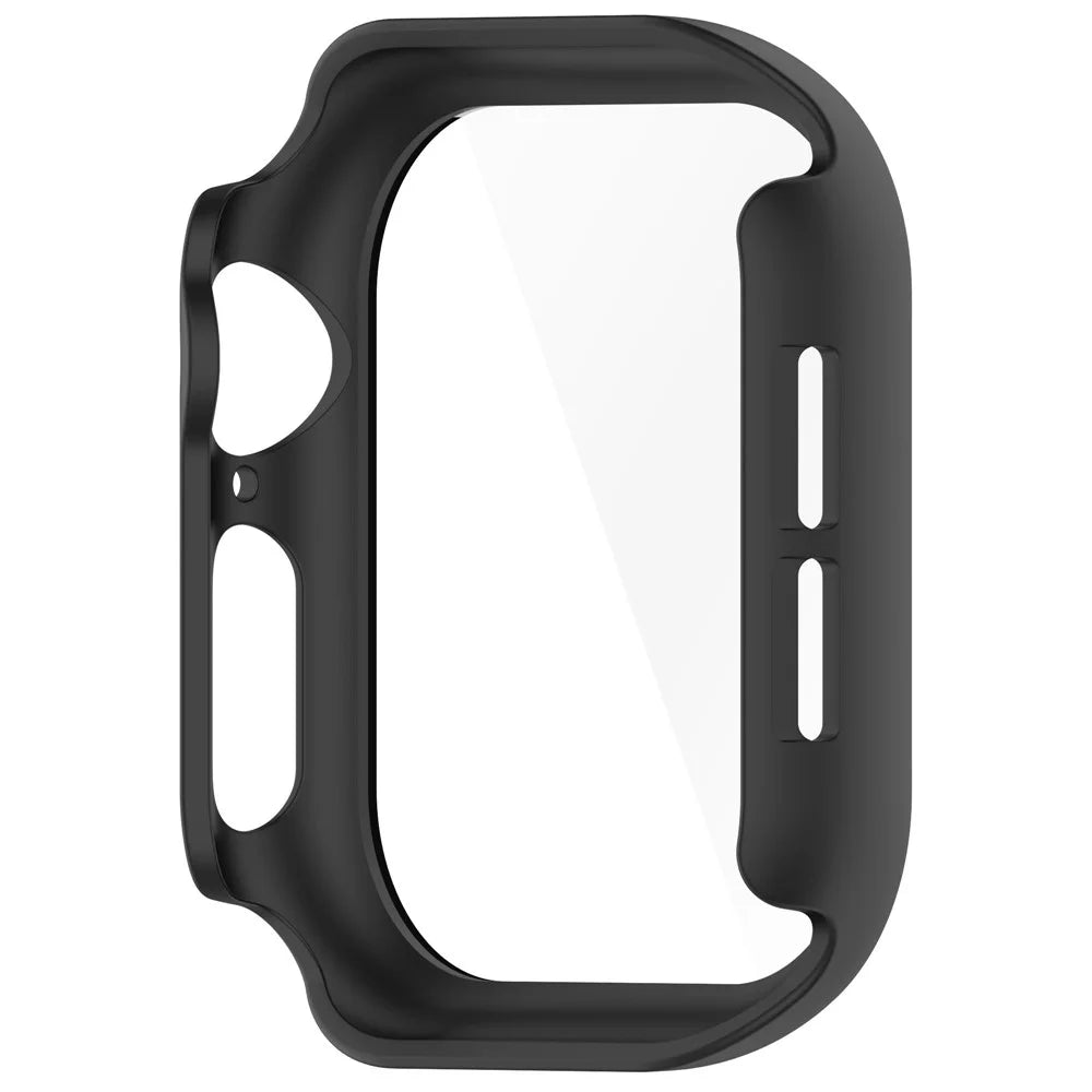 For Apple Watch Series 11 / 10 46mm Watch Case Hard PC Cover with Tempered Glass Screen Film - Black - 3