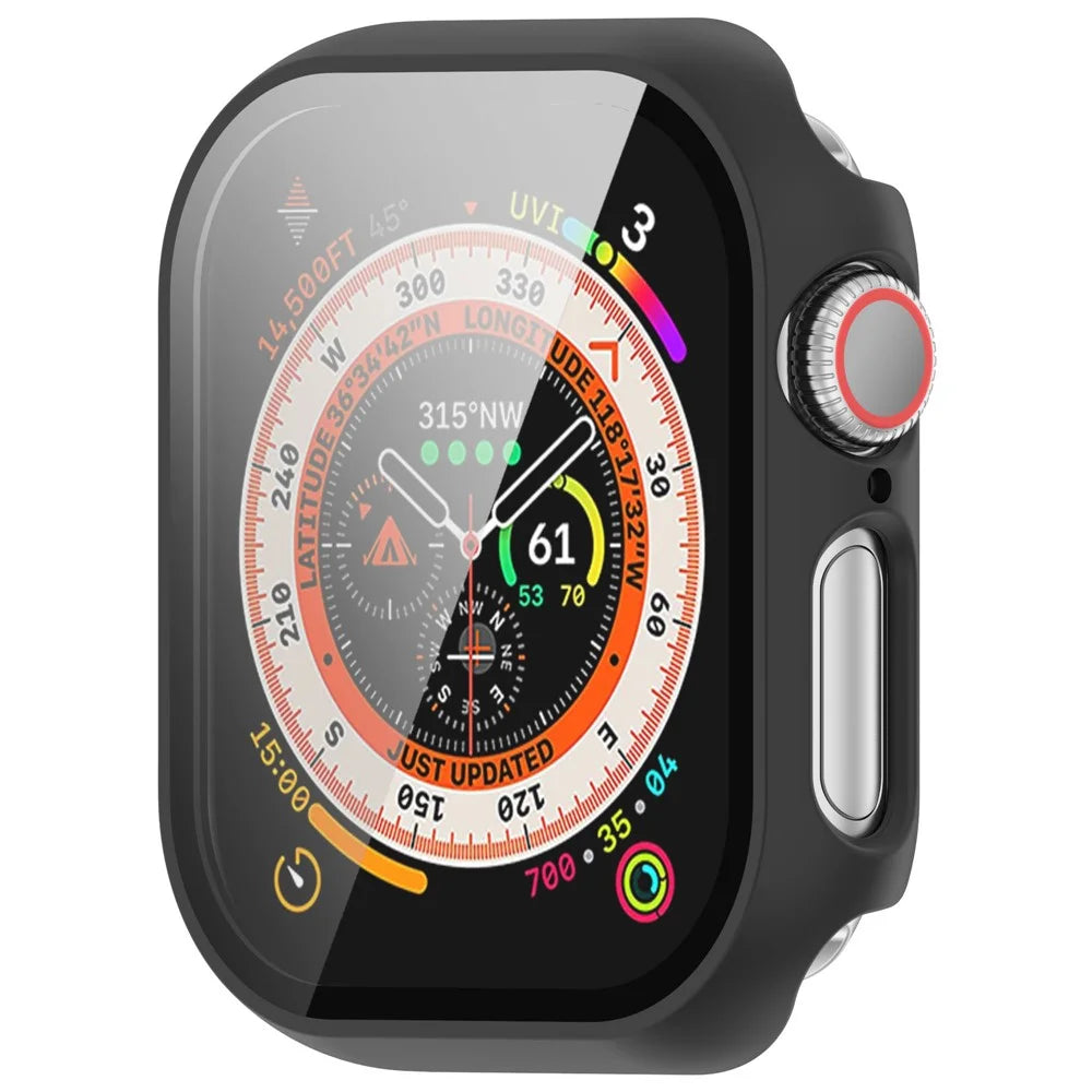 For Apple Watch Series 11 / 10 46mm Watch Case Hard PC Cover with Tempered Glass Screen Film - Black - 5