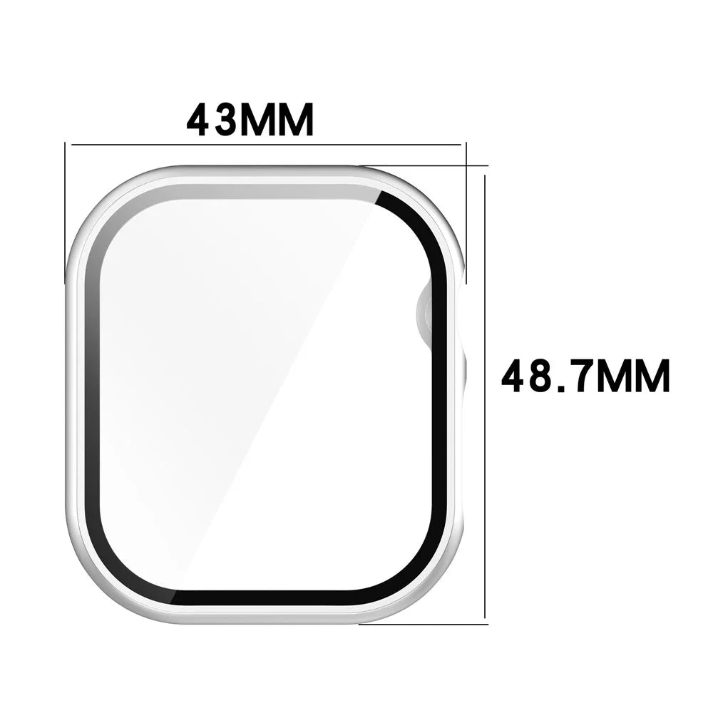 For Apple Watch Series 11 / 10 46mm Watch Case Hard PC Cover with Tempered Glass Screen Film - Black - 7