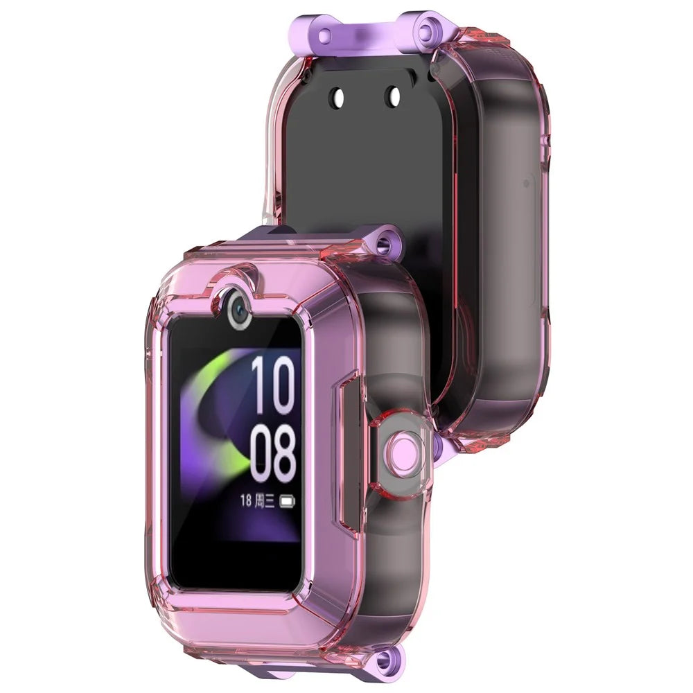 For Huawei Children's Watch 5X / 5 / 5 Pro / 5 Vitality Edition Watch Case TPU Protective Cover - Transparent Pink - 3