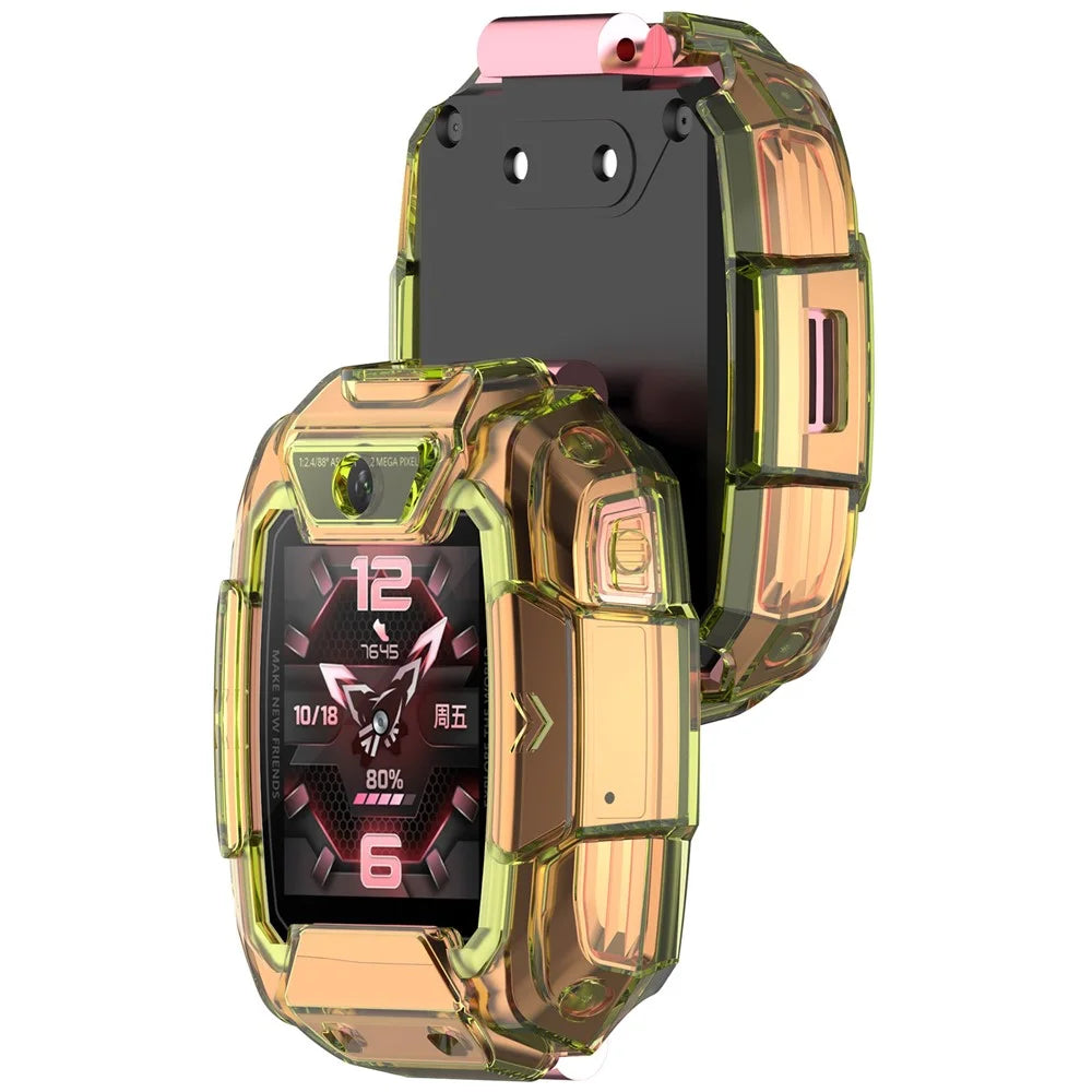 For Huawei Children's Watch 5 Pro Case Half Cover TPU Protective Frame - Transparent Green - 3