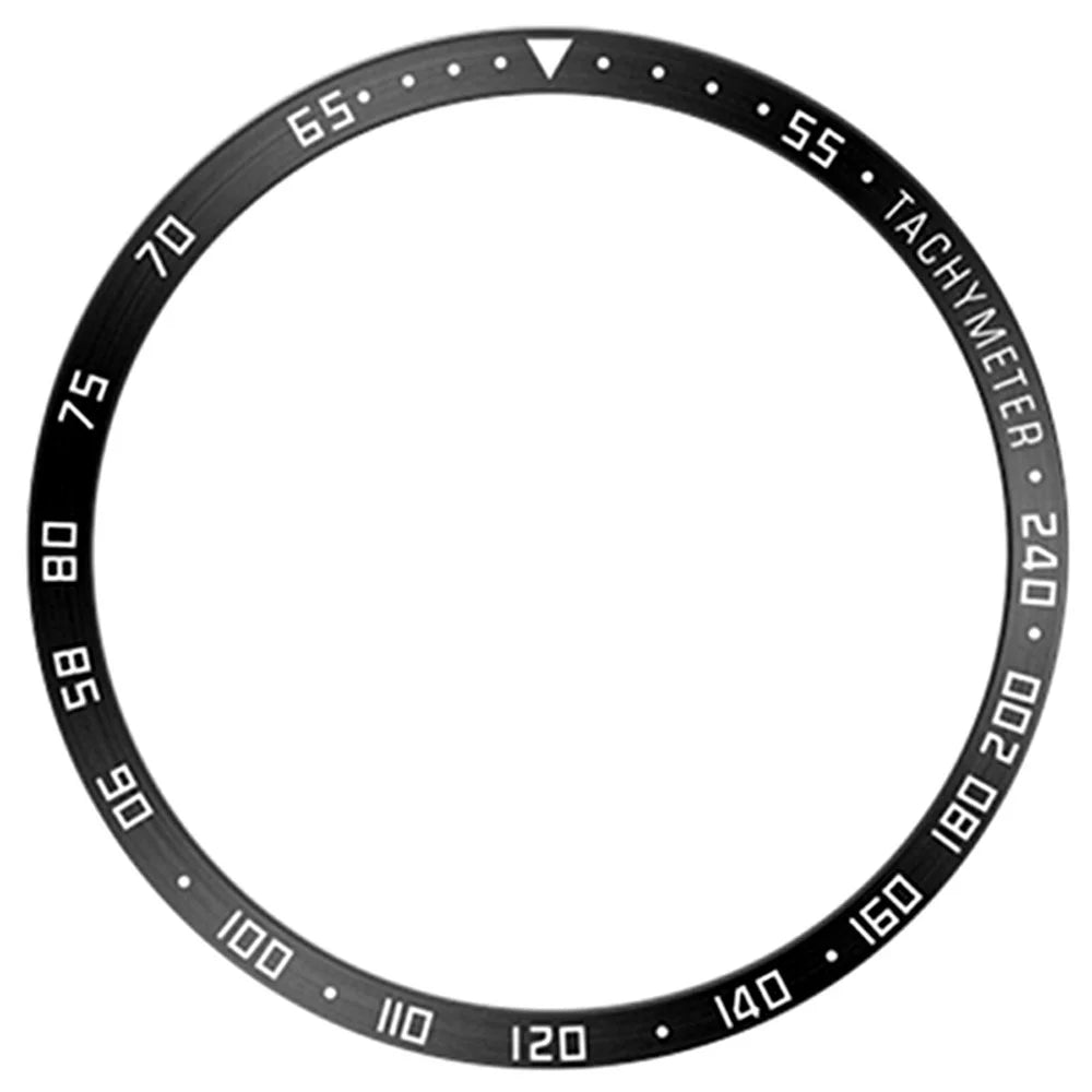 Type E for Samsung Galaxy Watch7 40mm Bezel Ring Metal Bezel Styling Dial Circle - Black / White Characters - 2