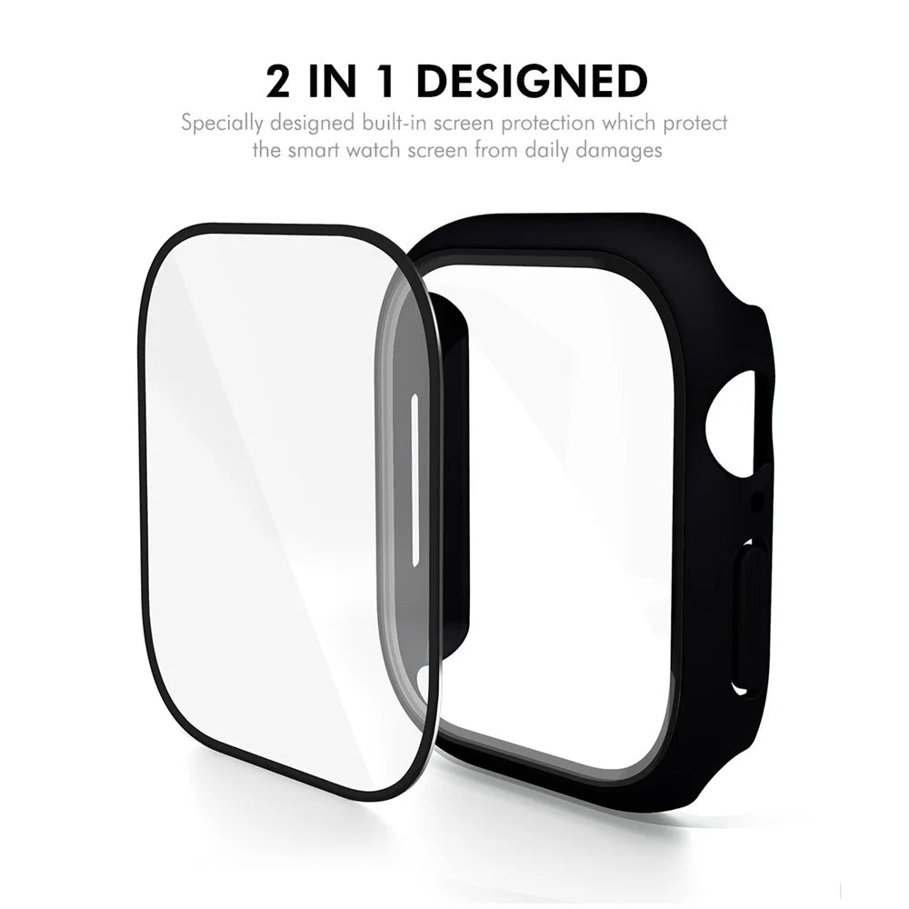 ENKAY HAT PRINCE For Apple Watch Series 11 / 10 42mm Watch Case   Rubberized Hard PC Cover with Tempered Glass - White - 2