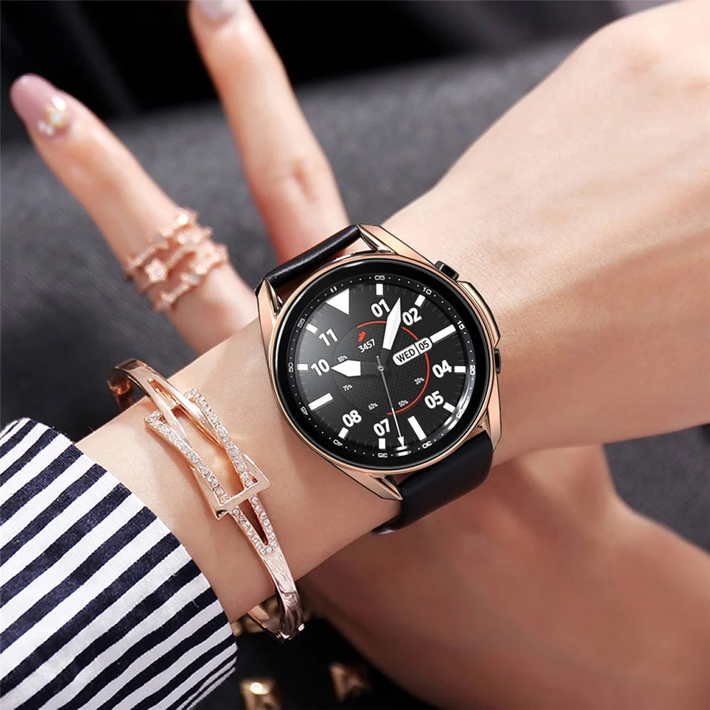 ENKAY HAT PRINCE 2 in 1 Electroplating TPU Watch Protector Cover + 0.2mm 2.5D 9H Tempered Glass Screen Film for Galaxy Watch3 41mm - Gold - 4