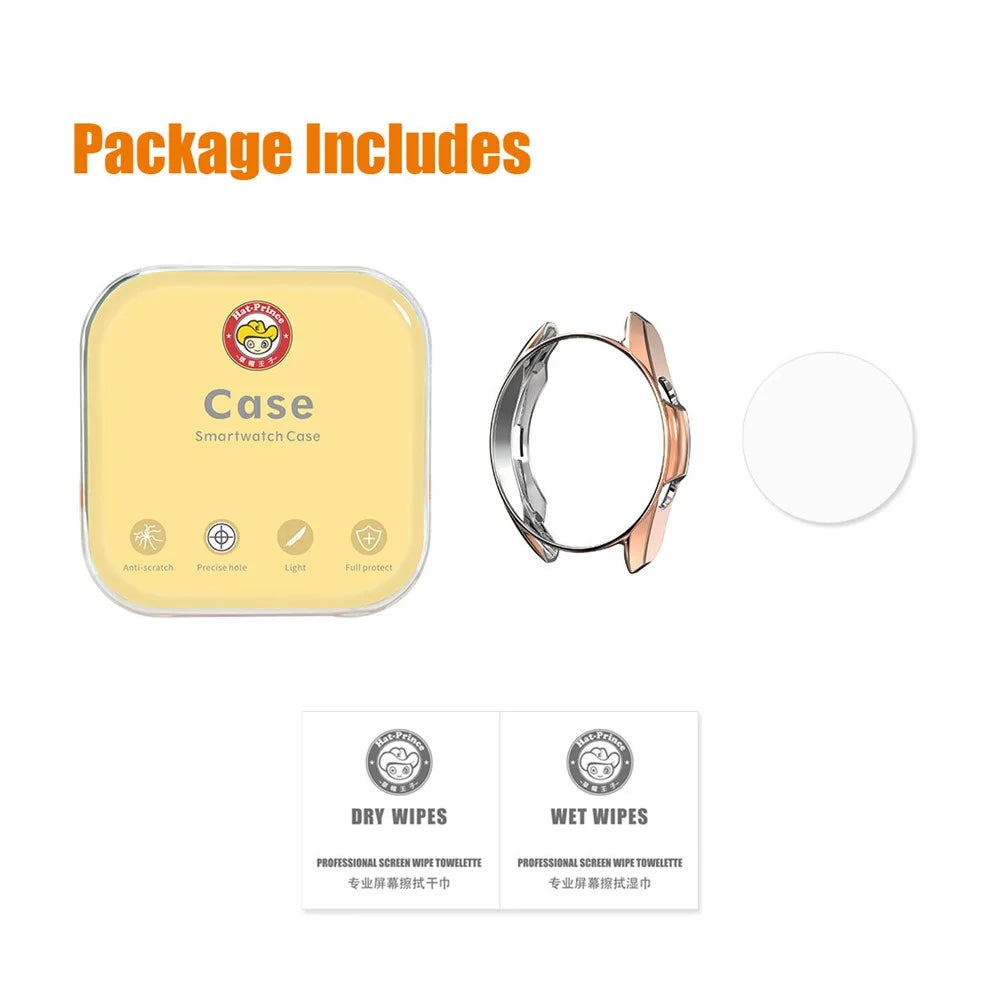 ENKAY HAT PRINCE 2 in 1 Electroplating TPU Watch Protector Cover + 0.2mm 2.5D 9H Tempered Glass Screen Film for Galaxy Watch3 41mm - Gold - 7