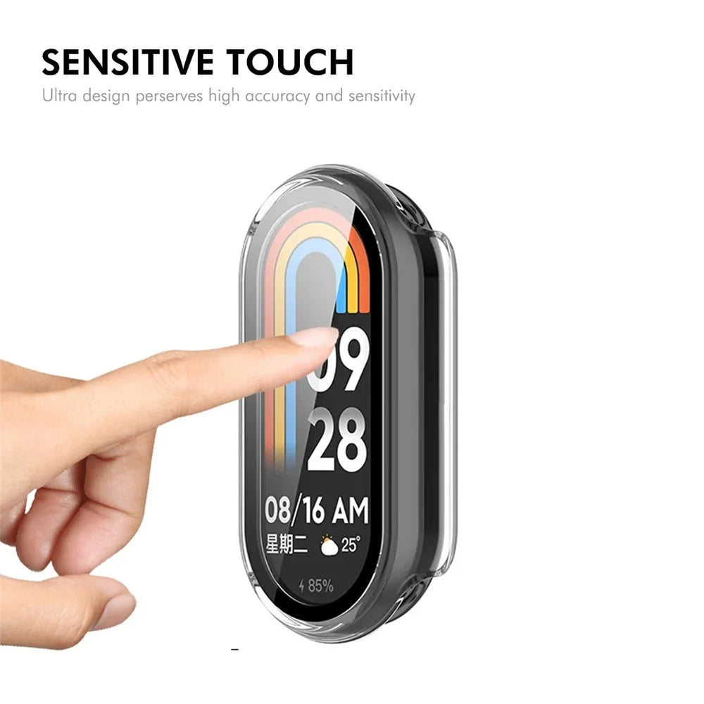 ENKAY HAT PRINCE For Xiaomi Smart Band 9 NFC / 9 Watch Case   Rubberized Hard PC Cover with Tempered Glass - White - 4