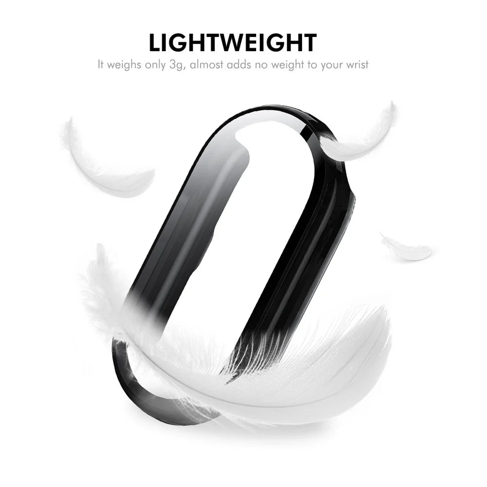 ENKAY HAT PRINCE For Xiaomi Smart Band 9 NFC / 9 Watch Case   Rubberized Hard PC Cover with Tempered Glass - White - 5